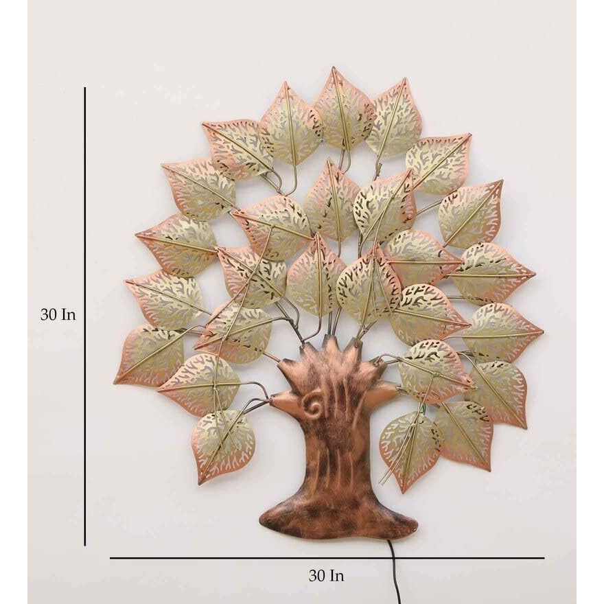 Anshika International Metal Tree With Led Wall Art | Home Decoration, Living Room, Bedroom, Hotel, Restaurant, Office, Wall Dcor | Dimension (30 * 2 * 30 Inch)