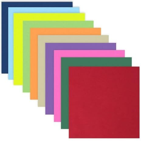 Ofixo 100Pcs Diy Square Origami Paper Double Sides Solid Color Folding Paper Multicolor Kids Handmade Scrapbooking Craft Accessories Unruled 15 X 15 Origami Paper (Mixed Color)