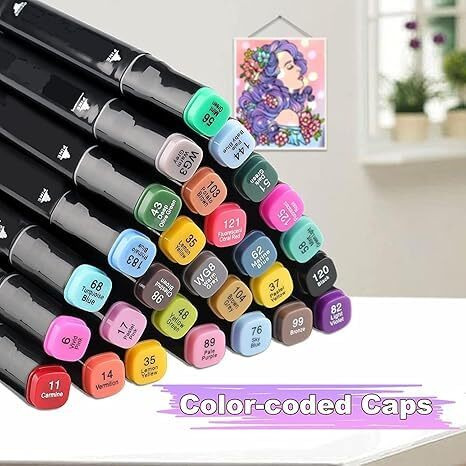 Eopzo Dual Tip Art Markers Set || Vibrant Colors For Kids & Adults || Ideal For Sketching || Coloring And Drawing || 24 Colours ||