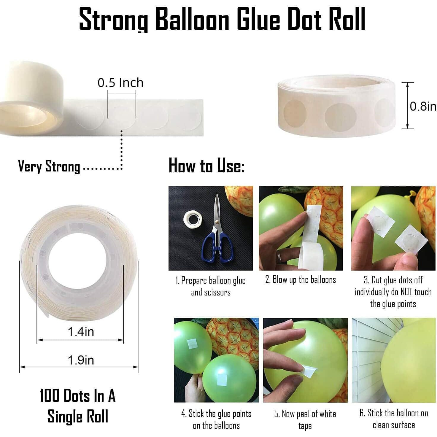 Store2508 Pack Of 500 Glue Point Clear Balloon Glue Removable Adhesive Dots Double Sided Dots Of Glue Tape For Balloons Party Or Wedding Decoration