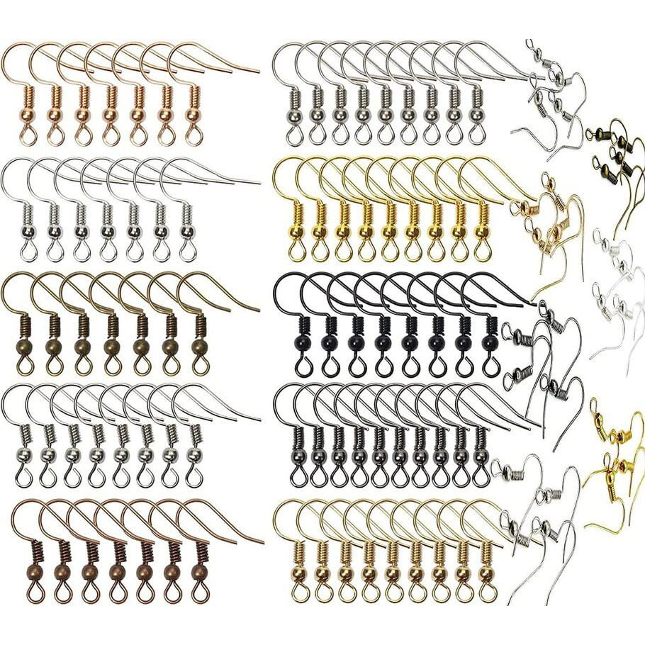 Diy Crafts 200 Pcs, Bronze, Earring Hooks As Choice X Pcs & Colour Ear Wires With Ball And Coil For D(200 Pcs, Bronze)