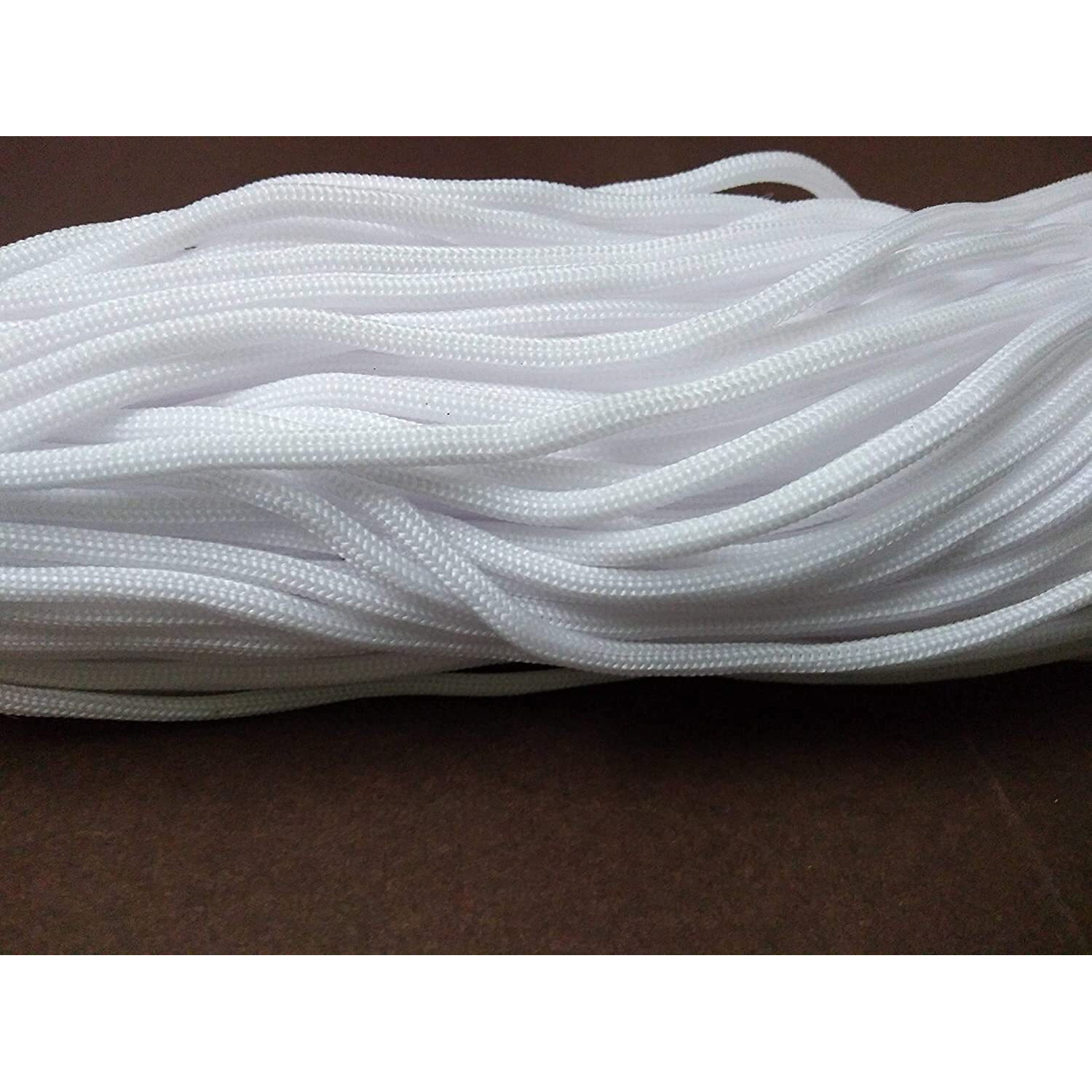 Omx 120 Mtr (60 Mtr In 1 Roll), 2 Rolls, Nylon Knot Macrame Beading Braided 3Mm Thick Thread Cord Rope (White)