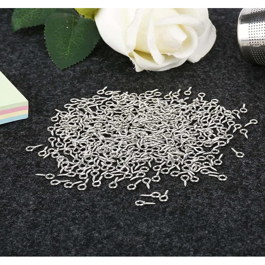 Diy Crafts 30X, Gold, Small Screw Eye Pins, 4 X 8Mm Eye Pin Hooks, Eyelets Screw Threaded Clasps Hooks For Doing Art Diy, Mini Metal Hoop Peg For Jew (30X, Gold)