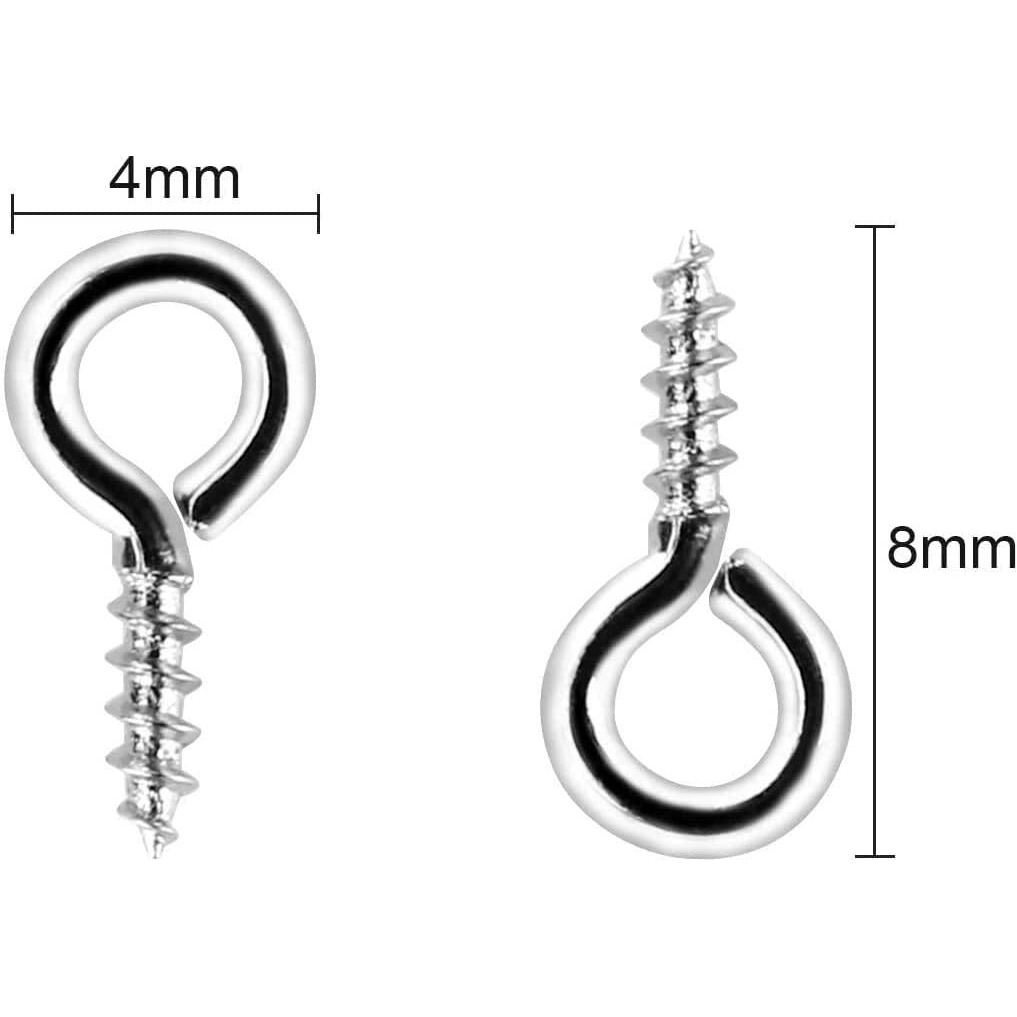 Diy Crafts 30X, Gold, Small Screw Eye Pins, 4 X 8Mm Eye Pin Hooks, Eyelets Screw Threaded Clasps Hooks For Doing Art Diy, Mini Metal Hoop Peg For Jew (30X, Gold)