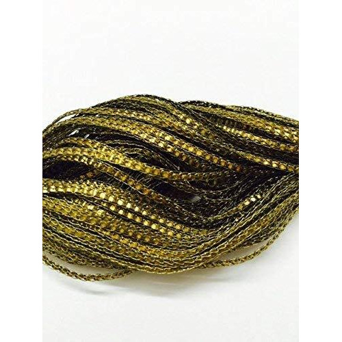 Eerafashionicing Pack Of 9 To 10 Mtr Antique Gold Colour Piping, Dori, Edges, Lace, Trims