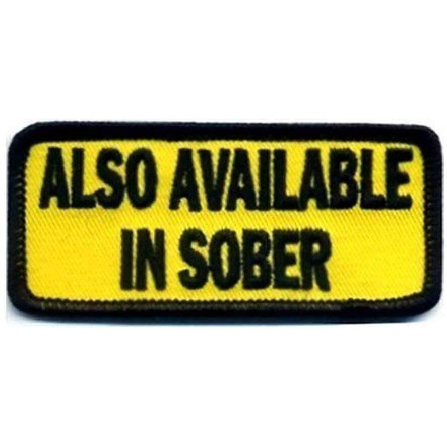 Motohog Unique Embroidered Iron & Sew Patch (Also Sober, Yellow) 4X1.5 Inches