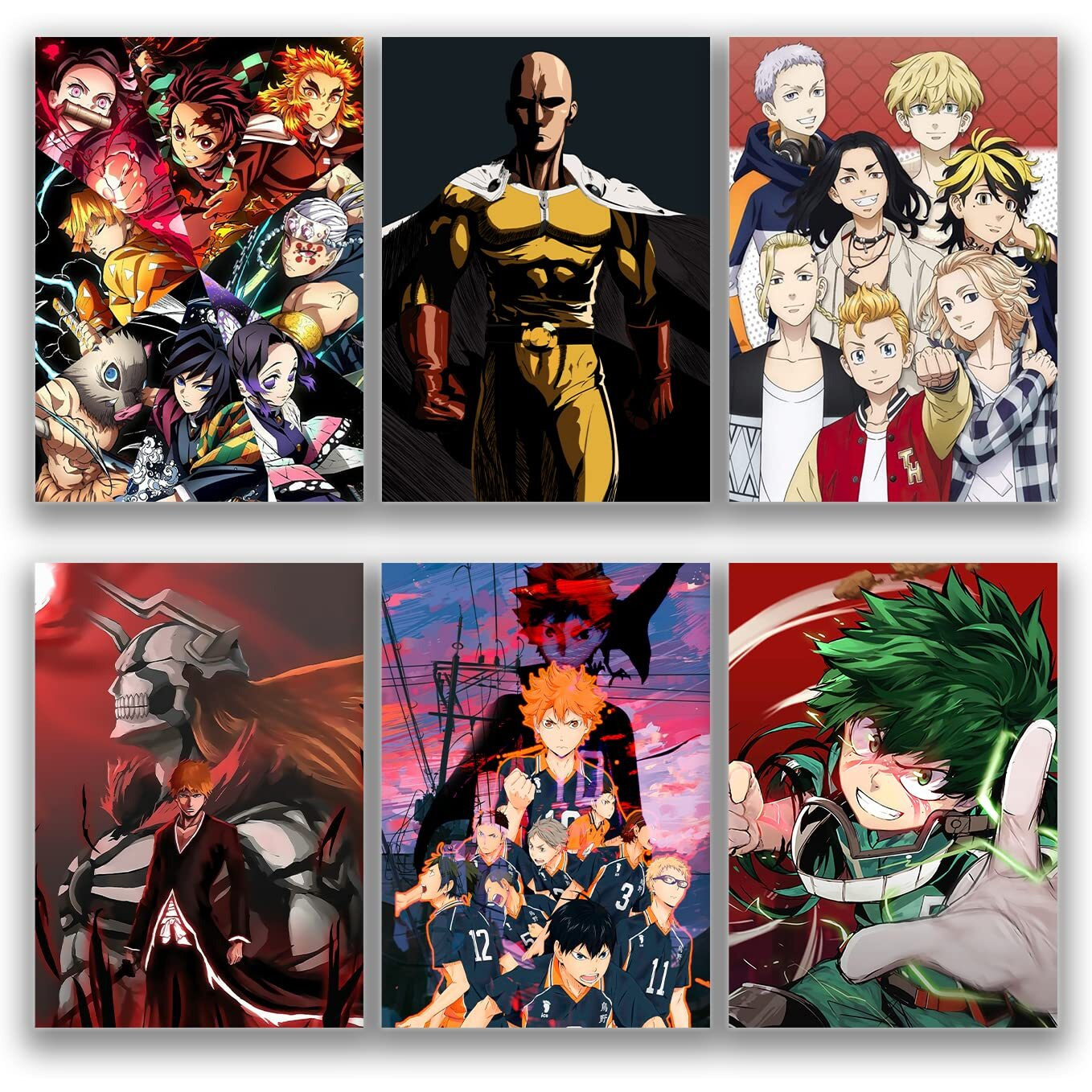 Soulabiti Presents Set Of 20 Anime Posters (Naruto, My Hero Academia, One Piece, Dragon Ball, Jujutsu Kaisen And More) With Double Sided Tape For Easy Mounting