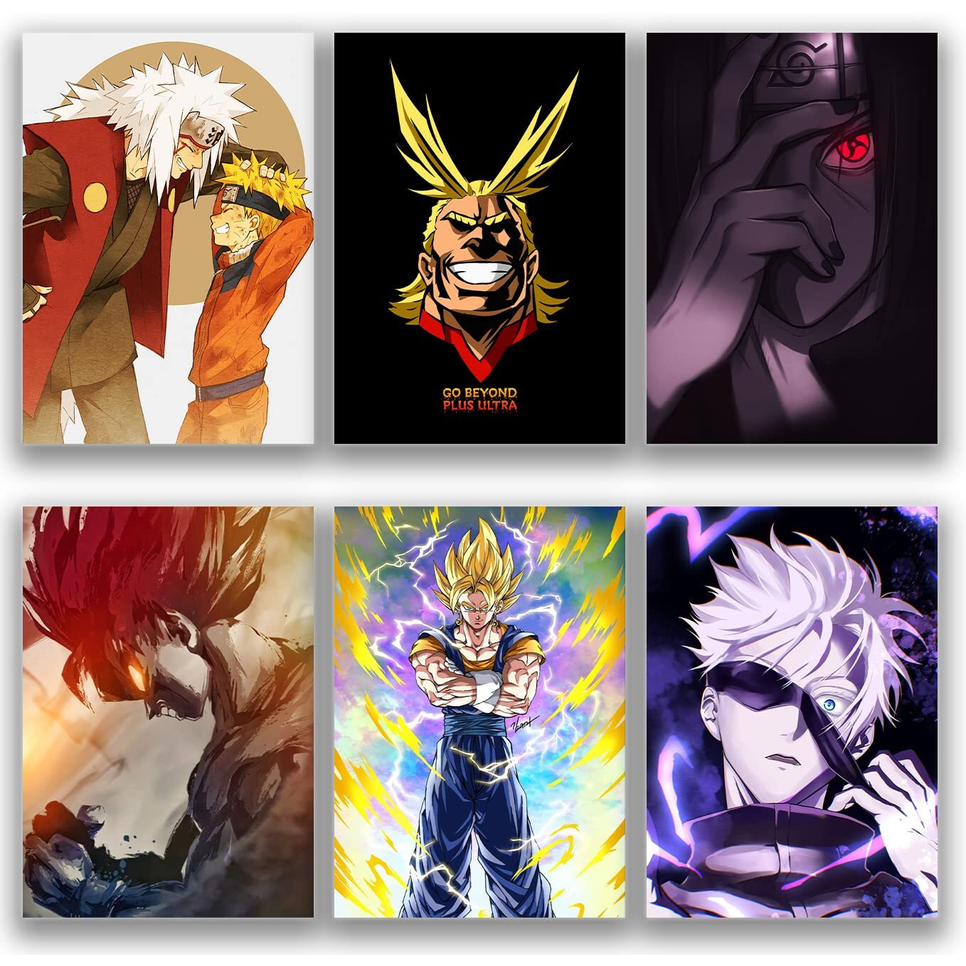 Soulabiti Presents Set Of 20 Anime Posters (Naruto, My Hero Academia, One Piece, Dragon Ball, Jujutsu Kaisen And More) With Double Sided Tape For Easy Mounting