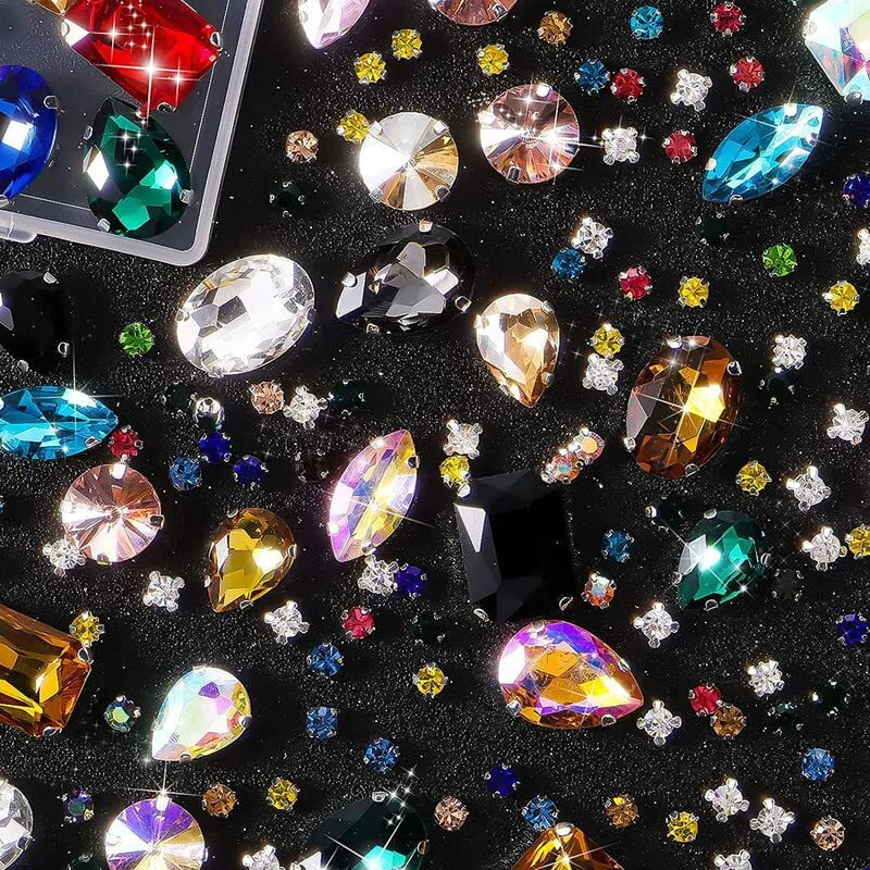 Diy Crafts 30 Pcs, Red, Sew On Rhinestones Claw Flatback Crystal Rhinestones Metal Prong Setting Rhinestones Acrylic Glass Sewing Gems For Clothes Diy Craft Shoes Dress J (30 Pcs, Red)
