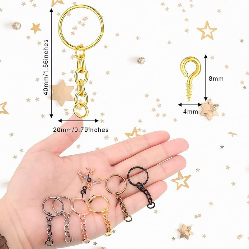 Diy Crafts Pack Of 4 Pcs, Silver, Key Chains With 24Mm Open Jump Ring Connector Key Rings For Jewelry Findings Ma(Pack Of 4 Pcs, Silver)