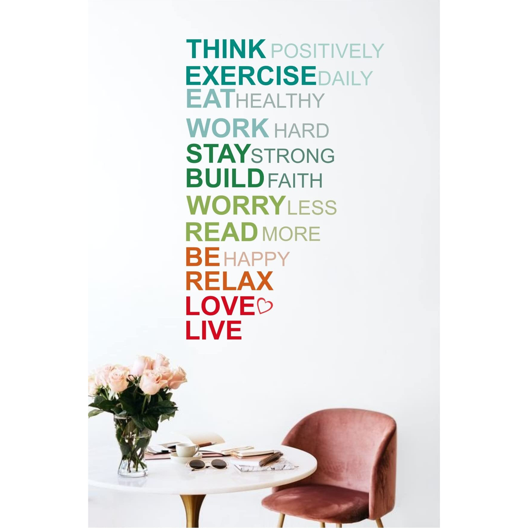 Dreamkraft Motivational Quotes Be Positive Stay Motivated Pvc Vinly Wall Stickers (Multicolor, 75 Cm X 50 Cm)