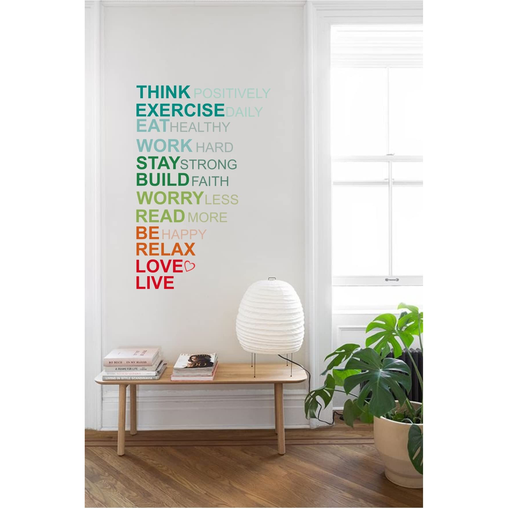 Dreamkraft Motivational Quotes Be Positive Stay Motivated Pvc Vinly Wall Stickers (Multicolor, 75 Cm X 50 Cm)
