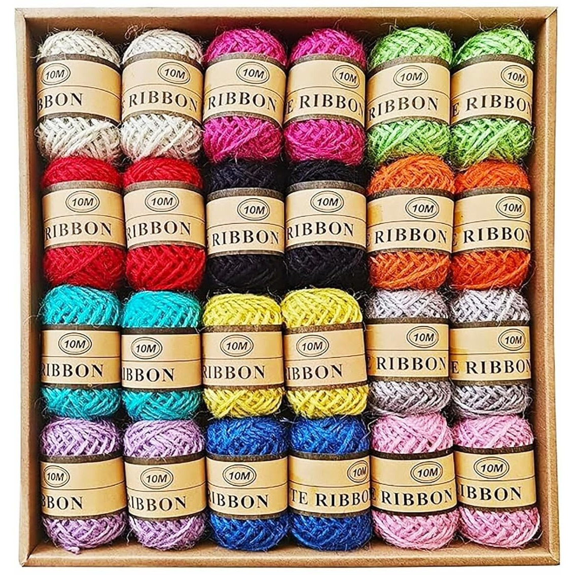 Kapoor Crafts 8 Pcs Multicolor Twine Jute Ribbon For Decoration And Craft, Gift Wrapping String Arts And Crafts (Random Colors)