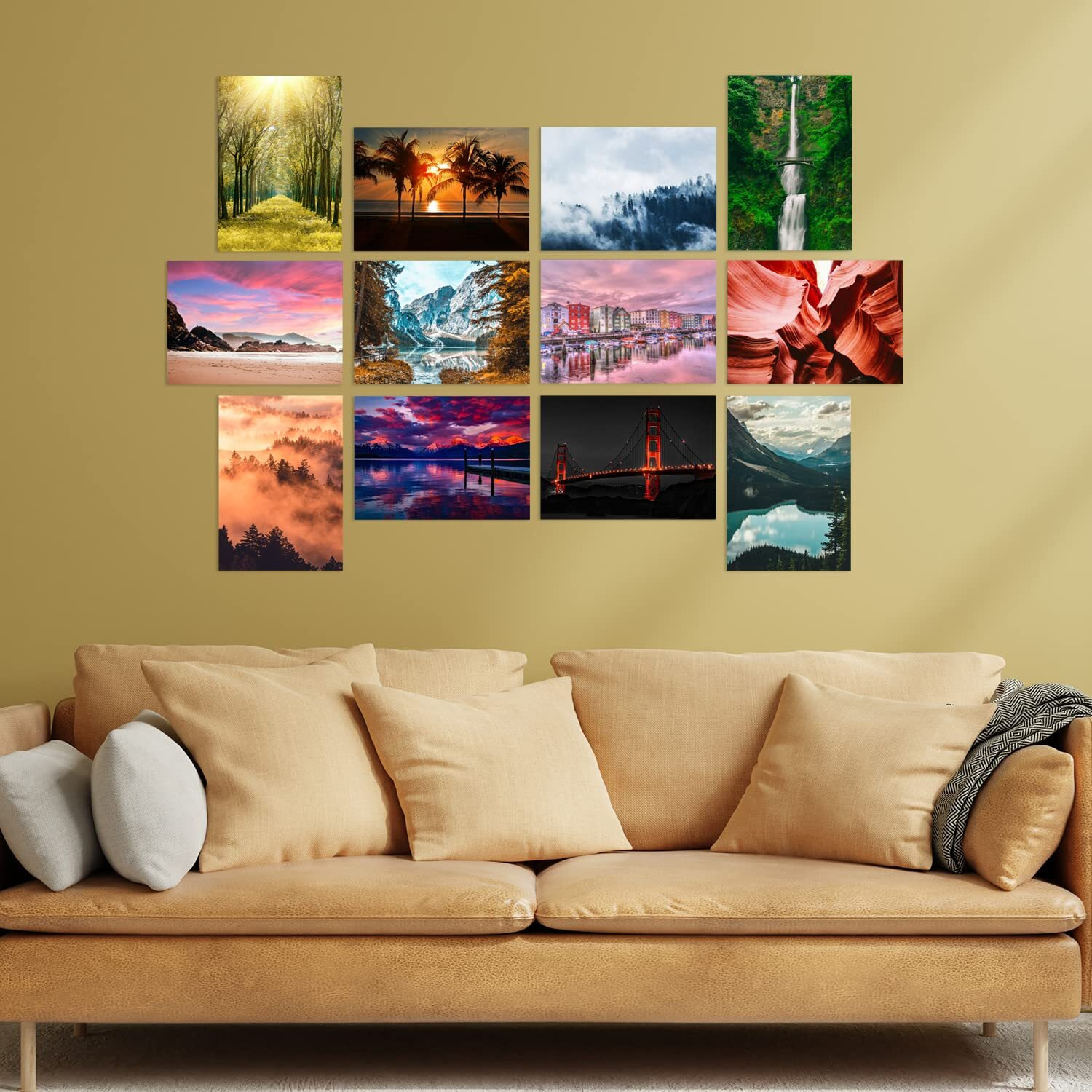 Printelligent Wall Posters Collage For Living Room Bedroom Office Wall Decoration Poster Set Of 12 Size A4 (29 Cm X 21 Cm) (Landscape)