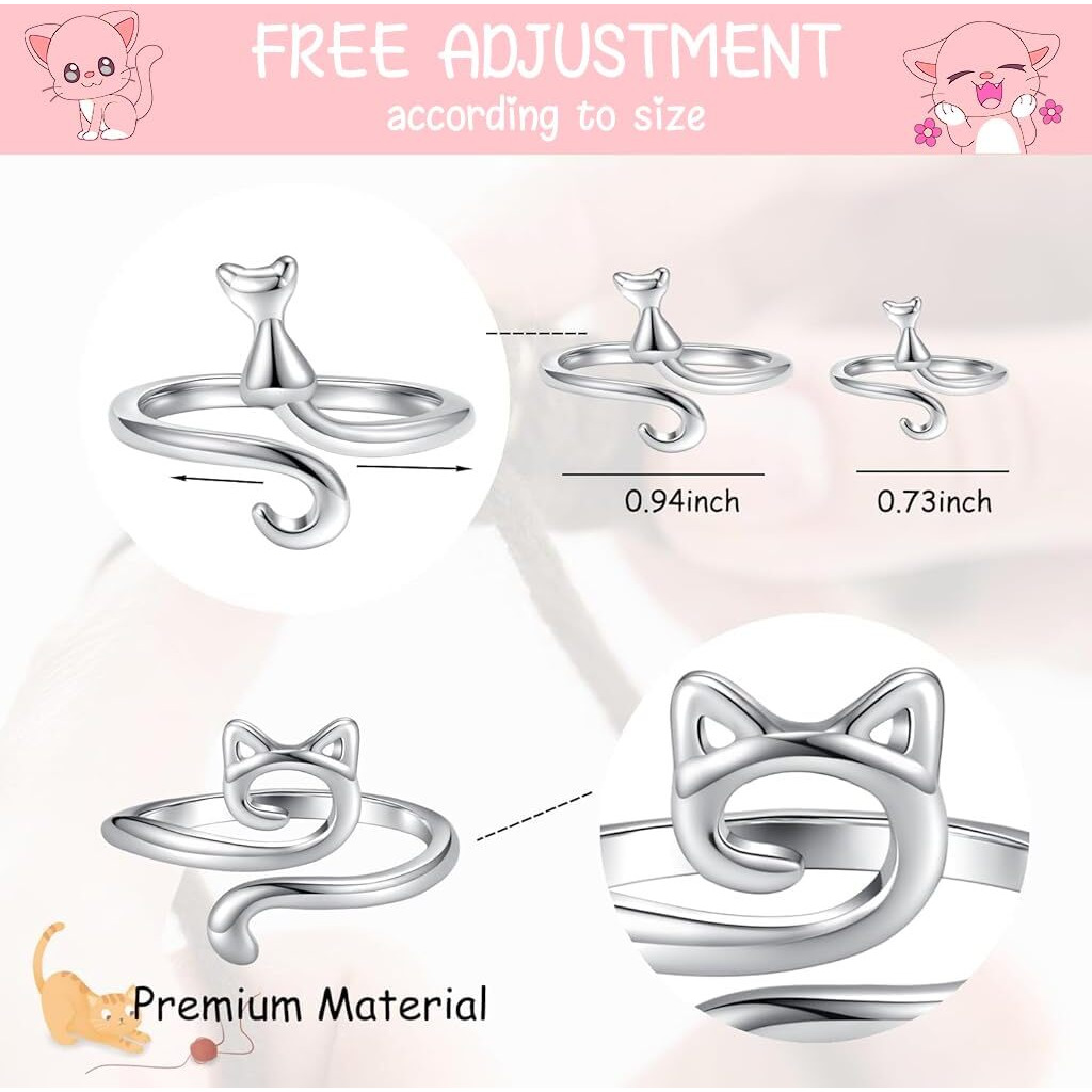 Hasthip 3Pcs Crochet Tension Ring Creative Kitty Wire Wrapped Knitting Crochet Tool Alloy Yarn Tension Crochet Ring For Diy Knitting & Crocheting