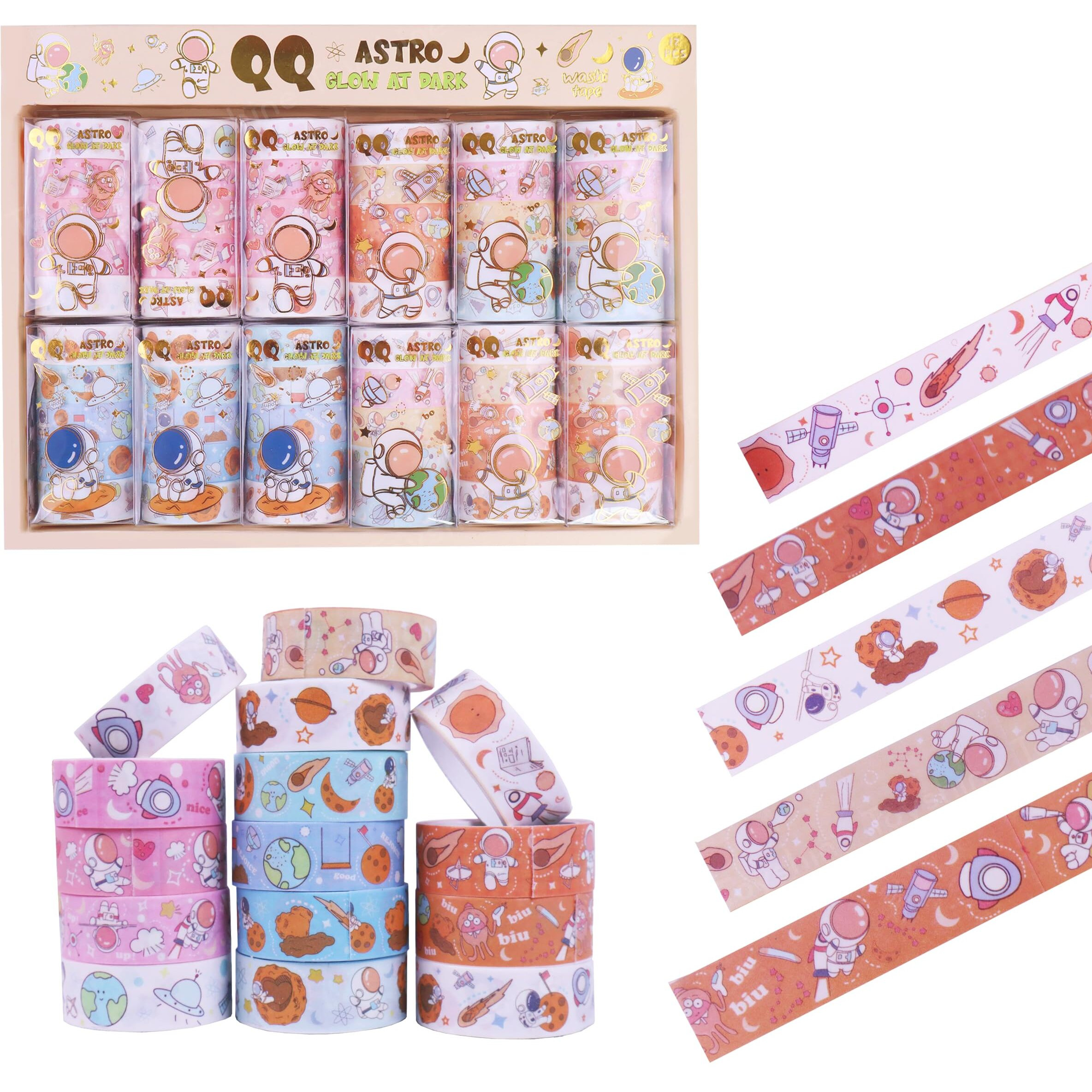 Toyshine 60 Tape Rolls Space Theme Kawaii Washi Tape Set Decorative Tape Art Supplies For Kids Aesthetic Decor For Scrapbook Journaling Diy Craft School Party Supplies