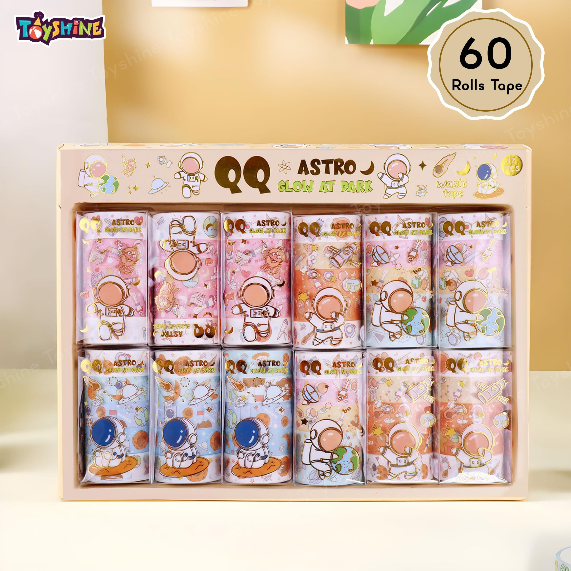 Toyshine 60 Tape Rolls Space Theme Kawaii Washi Tape Set Decorative Tape Art Supplies For Kids Aesthetic Decor For Scrapbook Journaling Diy Craft School Party Supplies