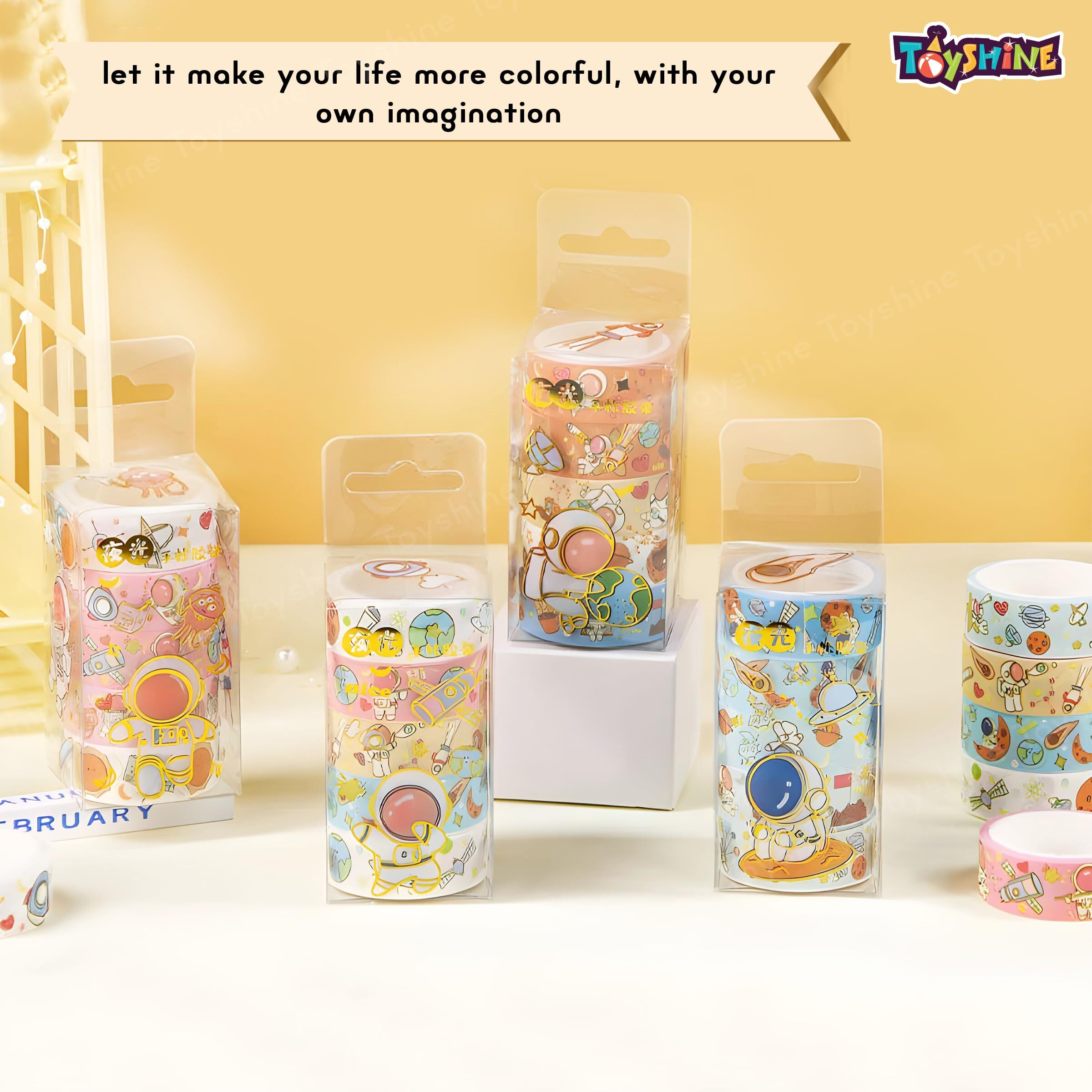 Toyshine 60 Tape Rolls Space Theme Kawaii Washi Tape Set Decorative Tape Art Supplies For Kids Aesthetic Decor For Scrapbook Journaling Diy Craft School Party Supplies