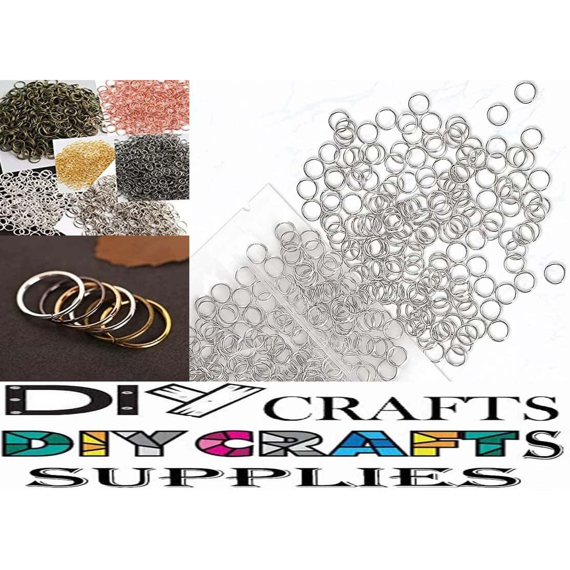 Diy Crafts 100 Grm, Antique Silver, Jewelry 1000+ Jump Rings & 20 Pcs Lobster Claw Clasps, Open Jump Rings 4Mm - 10Mm For Jewelry Making Key Rings Necklace Repa(100 Grm, Antique Silver)
