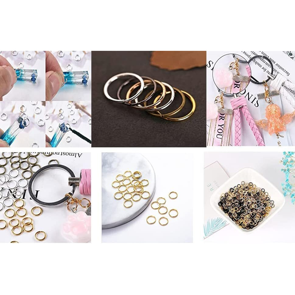 Diy Crafts 100 Grm, Antique Silver, Jewelry 1000+ Jump Rings & 20 Pcs Lobster Claw Clasps, Open Jump Rings 4Mm - 10Mm For Jewelry Making Key Rings Necklace Repa(100 Grm, Antique Silver)