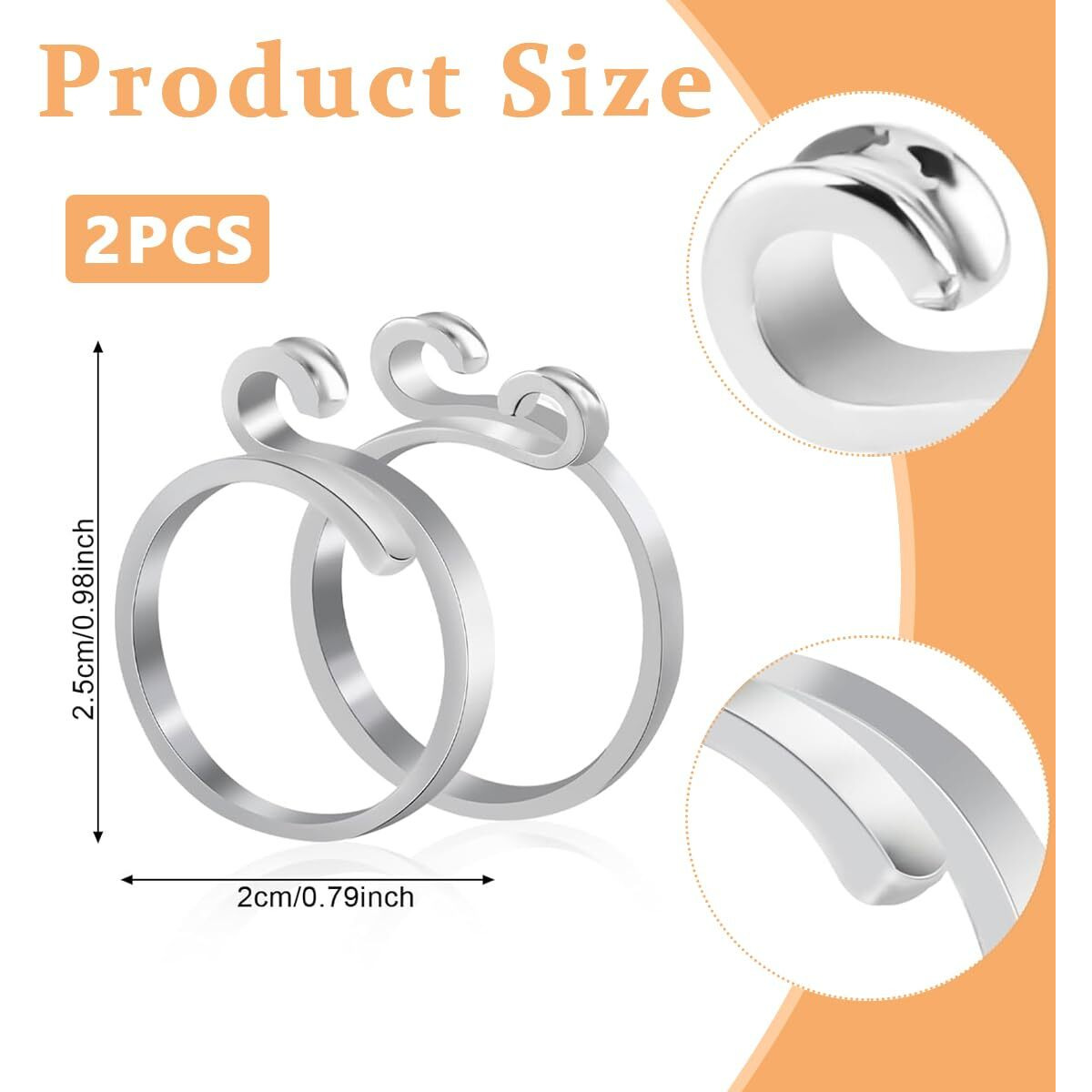 Hasthip 2Pcs Adjustable Crochet Ring For Finger, 2 Styles Adjustable Knitting Crochet Rings Open Crochet Guide Ring Yarn Guide Finger Holder Knitting Thimble For Crocheting Knitting