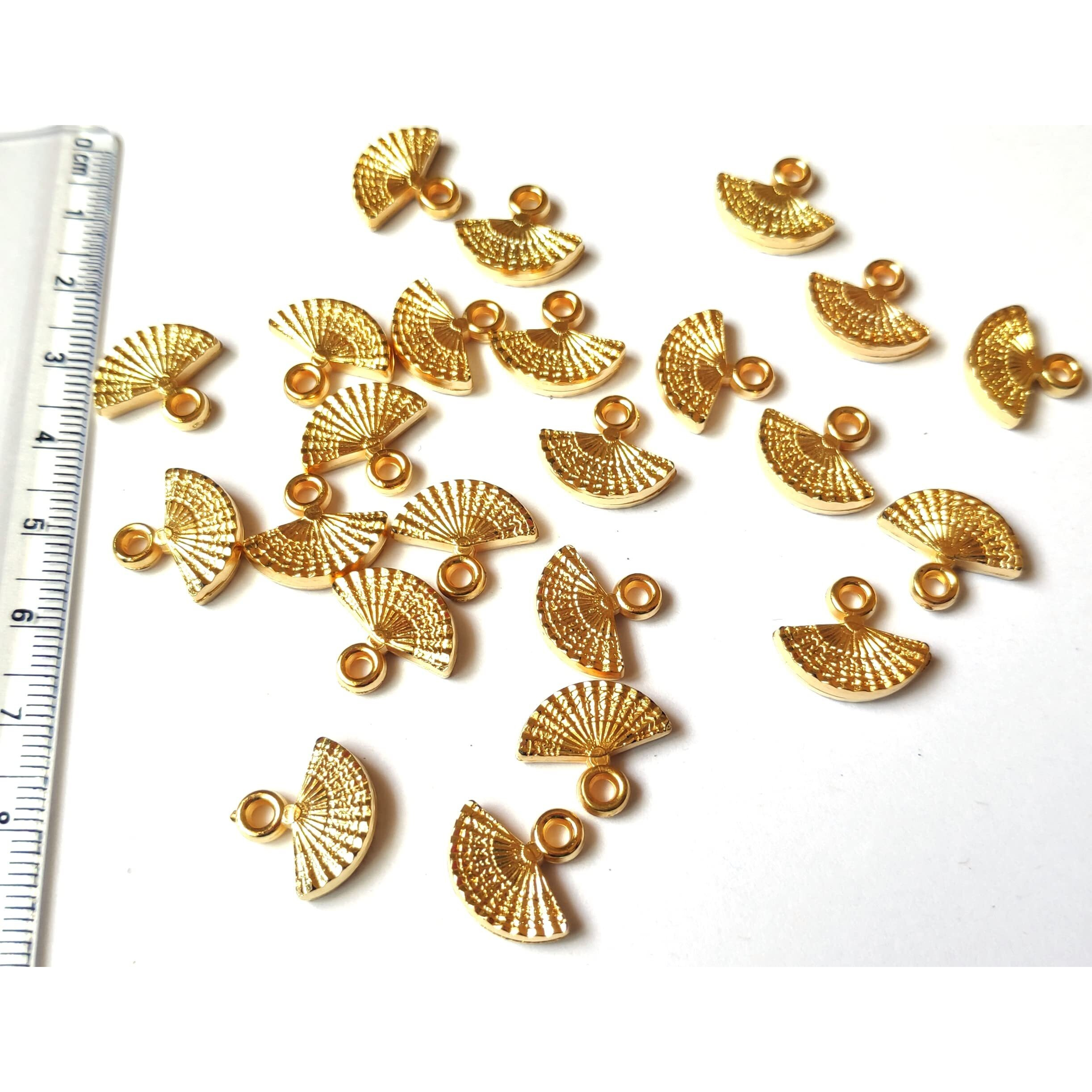 Get-Set-Go Golden Color Fan/Oyster Shape (200Pcs) 1.6Cm Plastic Beads For Jewellery Making, Arts And Crafts Work, Necklace, Bracelet Earring Diy Kit (Oyester)