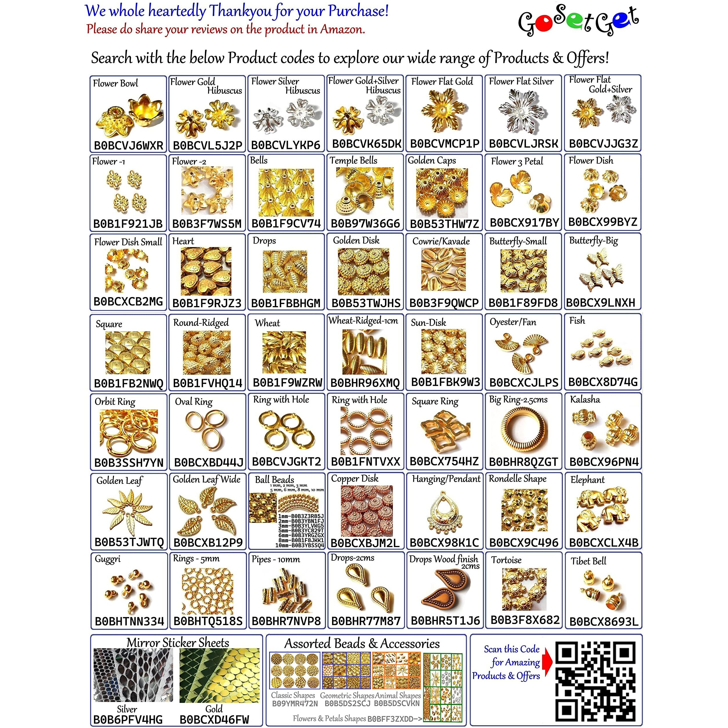 Get-Set-Go Golden Color Fan/Oyster Shape (200Pcs) 1.6Cm Plastic Beads For Jewellery Making, Arts And Crafts Work, Necklace, Bracelet Earring Diy Kit (Oyester)