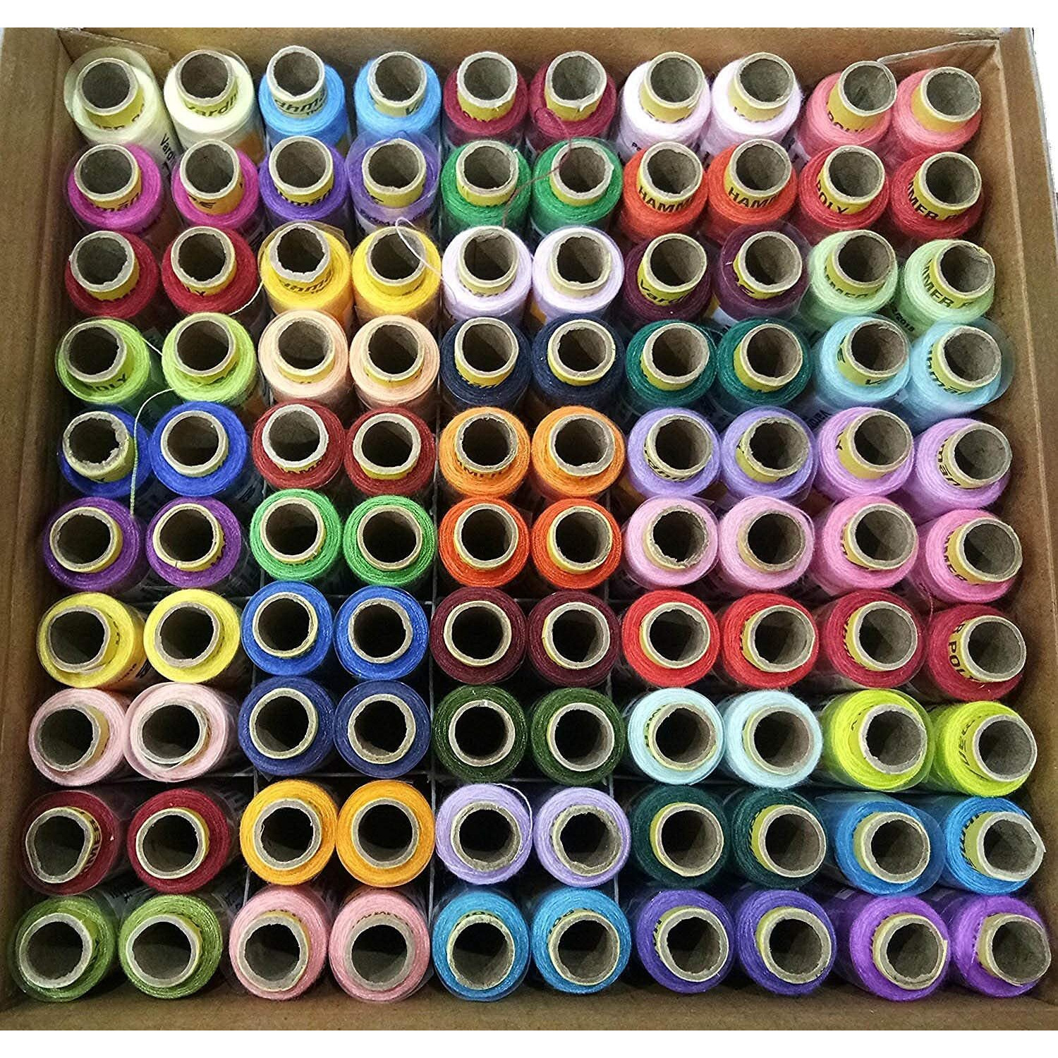 Shop & Shoppee Multicolor 100% Polyester Threads 100 Tubes(300 M Each) For Sewing Tailoring Thread Spools (300 M, Pack Of 100, Multicolor)