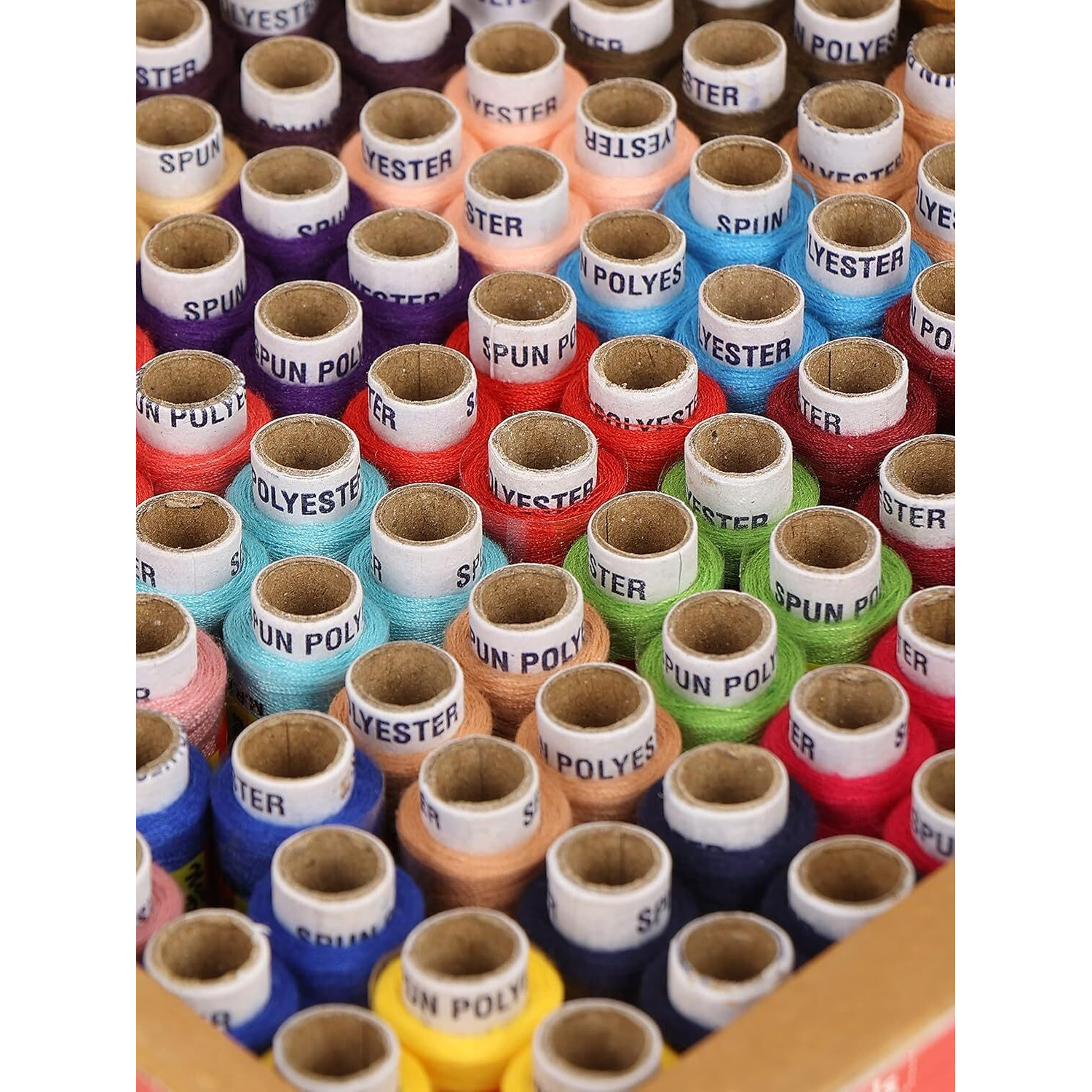 Shop & Shoppee Multicolor 100% Polyester Threads 100 Tubes(300 M Each) For Sewing Tailoring Thread Spools (300 M, Pack Of 100, Multicolor)