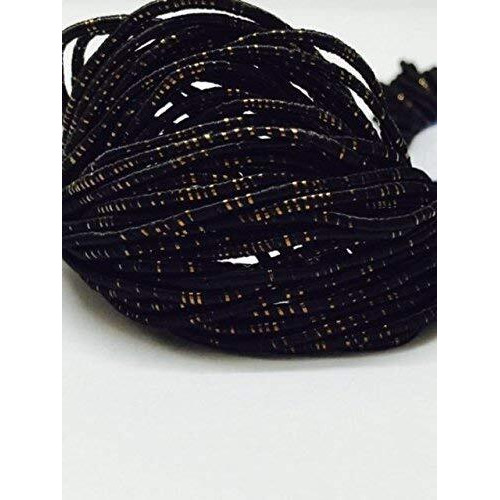 Eerafashionicing Pack Of 9 To 10 Mtr Black And Golg Color, Dori, Edges, Lace, Trims