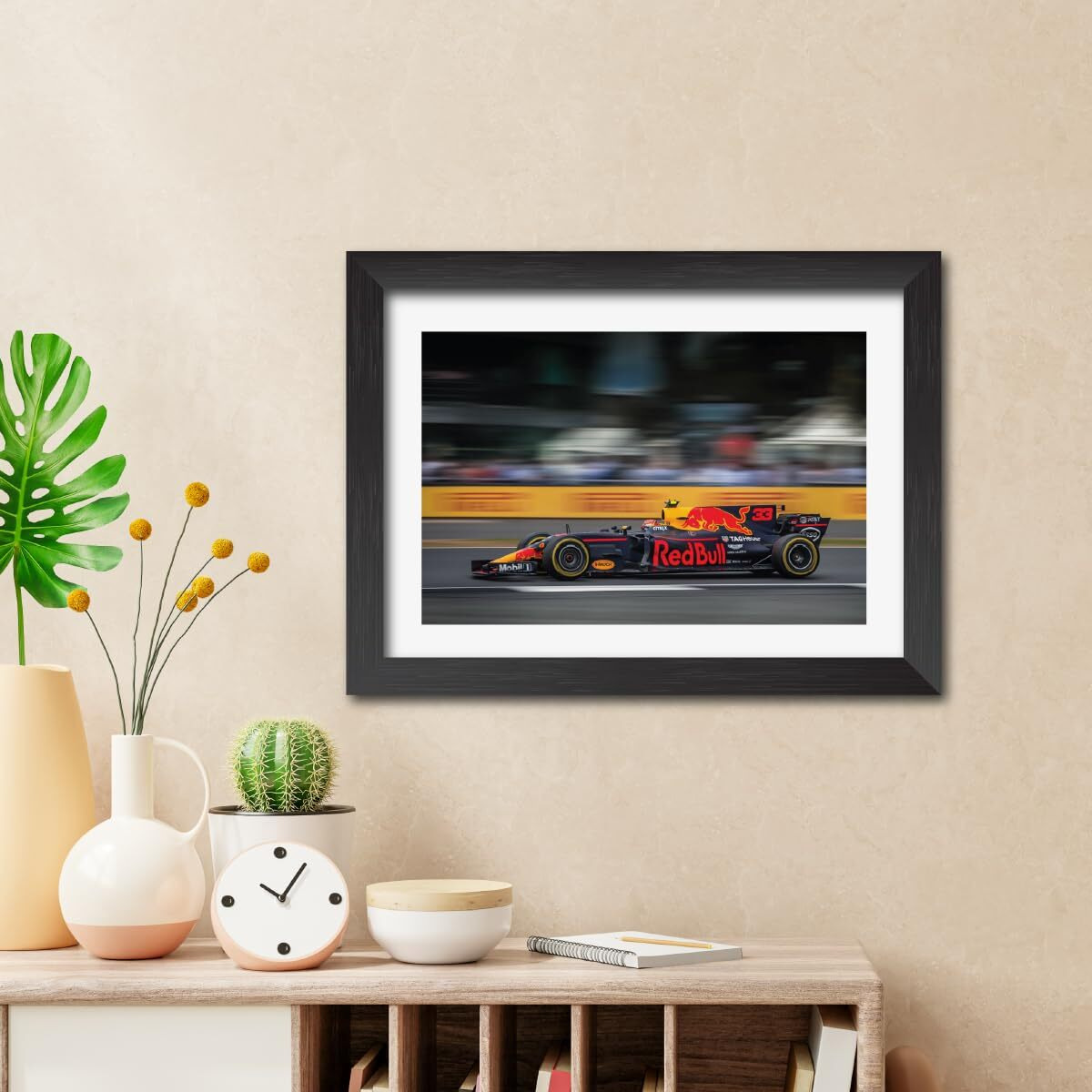 Tenorarts Max Verstappen Painting Formula One Racer Superstar Poster Laminated Poster Framed Painting With A Matt Finish Black Frame (9Inches X 12Inches)