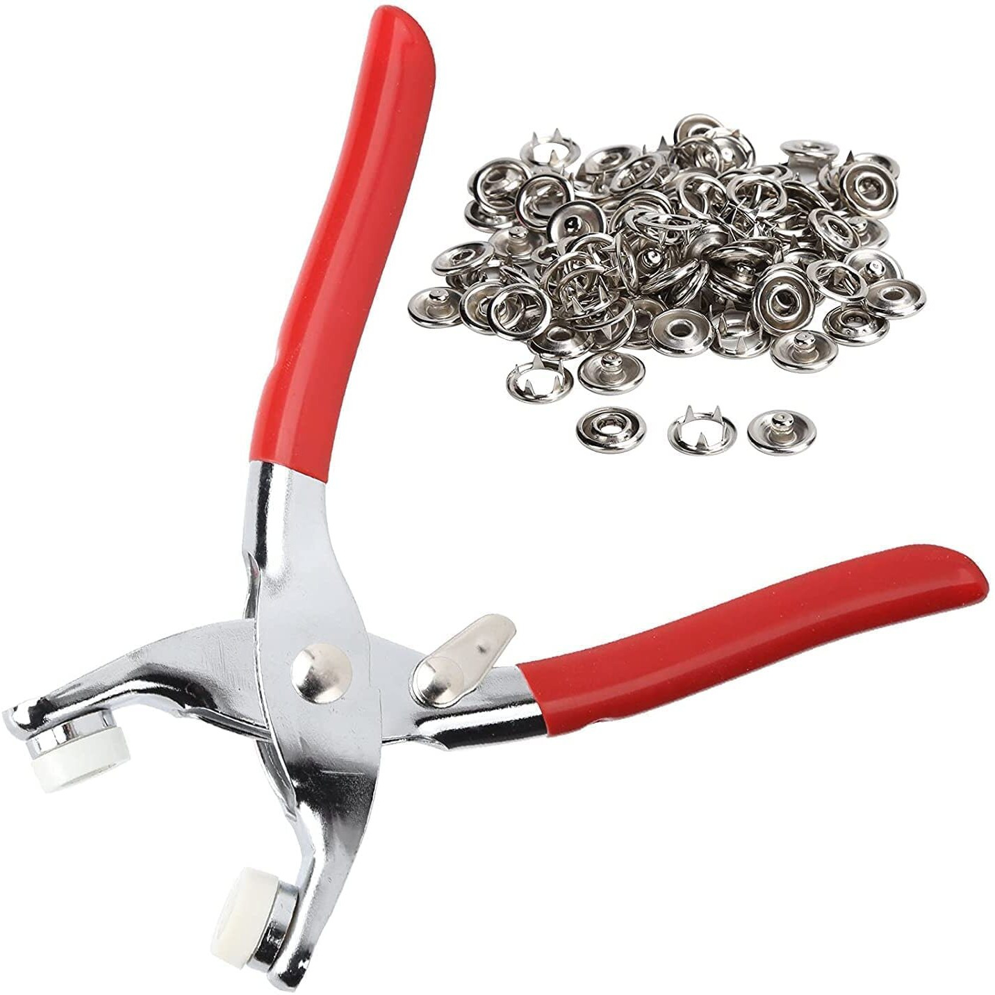 Orrda Thickened Snap Fasteners Kit | Metal Claw Buckle Snap Button Kit With Manual Pliers Ergonomic Eyelet Setting Metal Press Studs Tool Kit For Clothes (Multicolor)