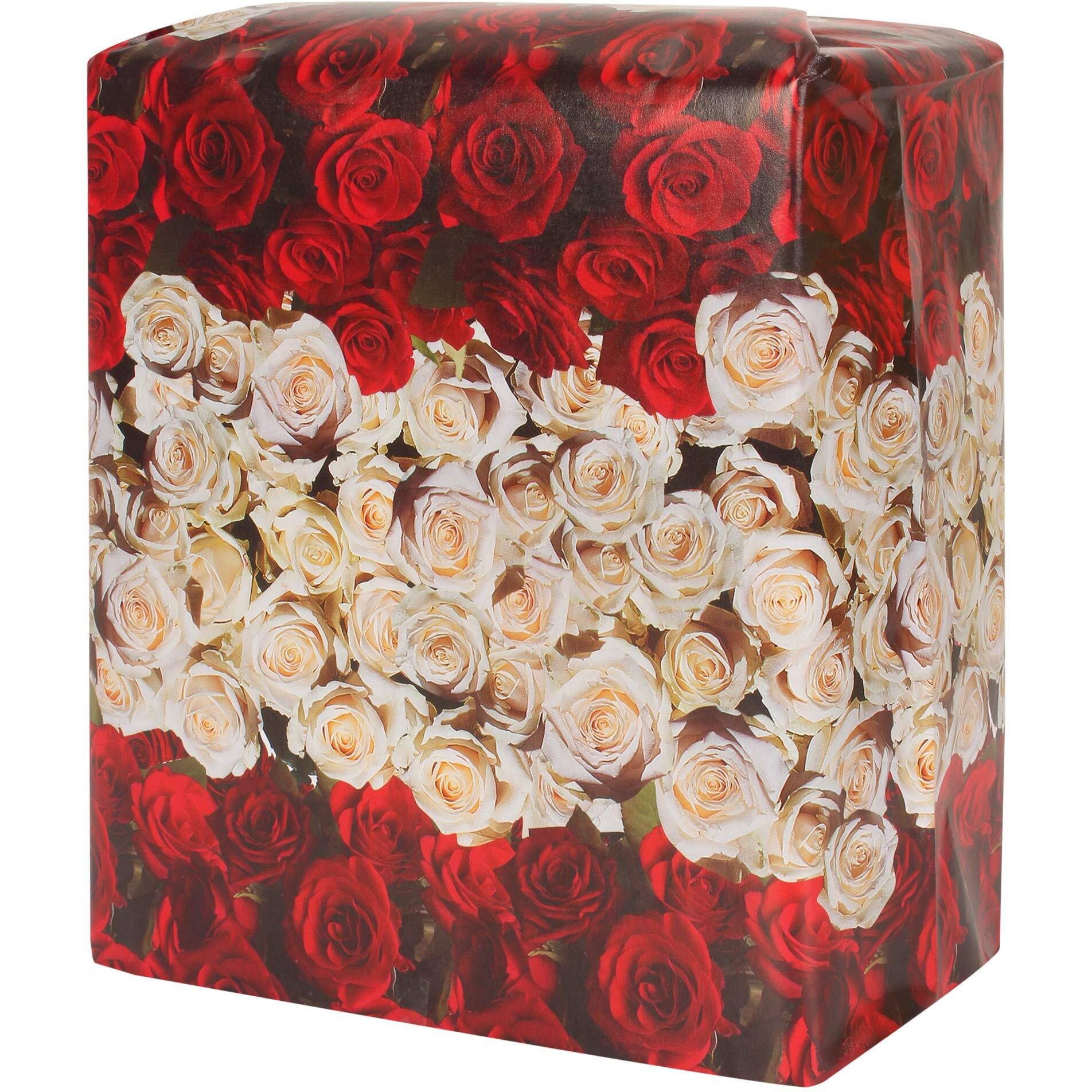 Snow Crafts White And Red Flowers Gift Wrapping Paper For Packaging, Birthday Gifts, Diwali Decoration, Kids Project Work (Size-18Inch X 27Inch) (Pack Of 5 Sheets)