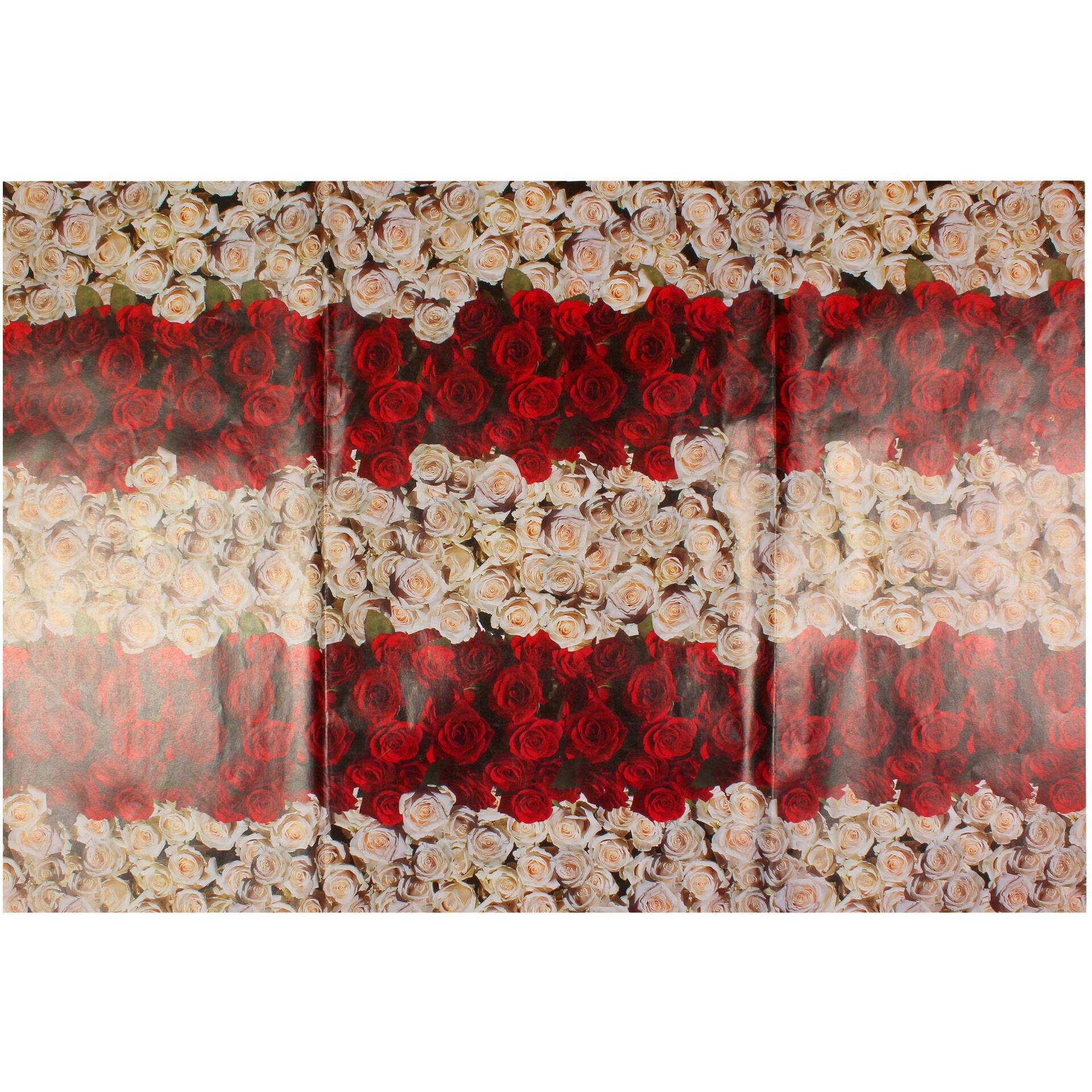 Snow Crafts White And Red Flowers Gift Wrapping Paper For Packaging, Birthday Gifts, Diwali Decoration, Kids Project Work (Size-18Inch X 27Inch) (Pack Of 5 Sheets)