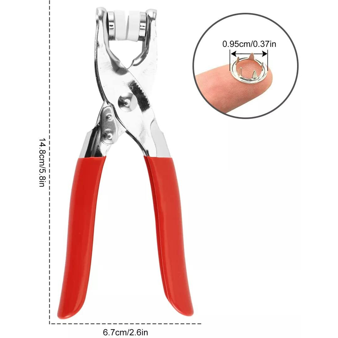 Orrda Thickened Snap Fasteners Eyelet Setting Pliers Kit | Metal Copper Five Claw Buckle Set With Hand Pressure Pliers Tool Diy Sewing Buttons Set Pressure Nailing Machine (Multicolor)
