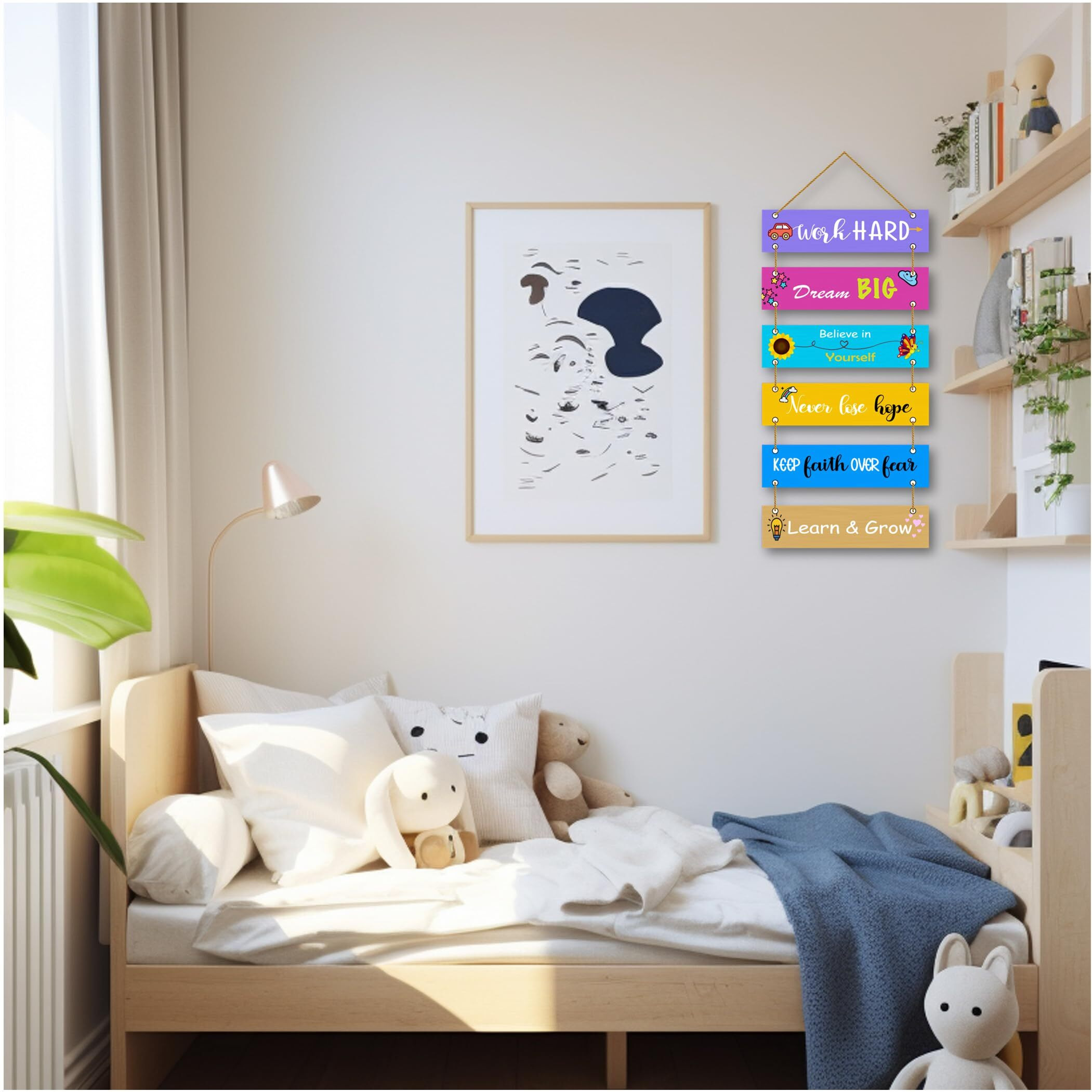 Parkota House Kids Room Decorative Wall Hanging Wooden Art Decoration Item For Living Room | Bedroom | Home Decor | Gifts | Quotes Decor Item | Wall Art For Hall-Multicolored