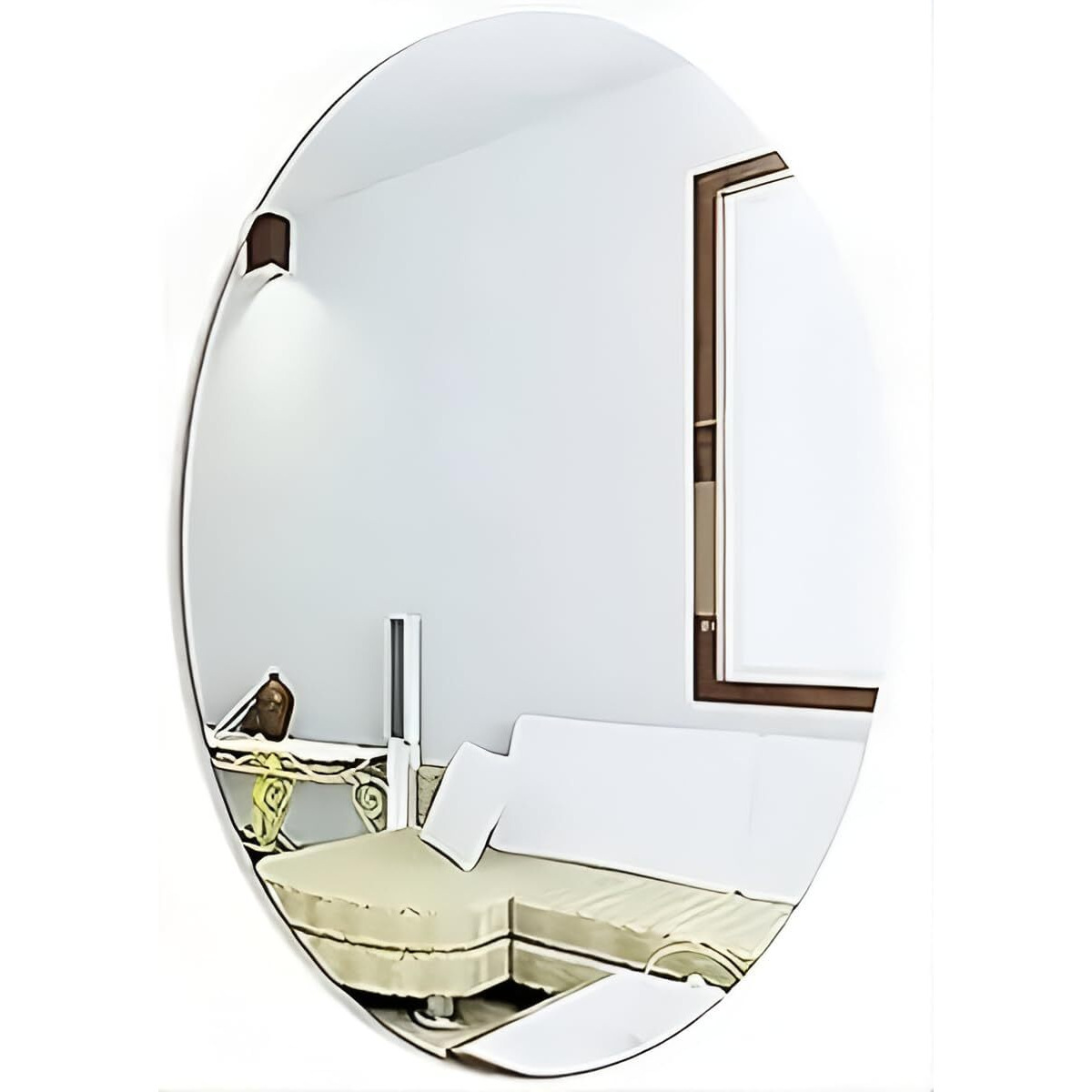 Hubture Oval Adhesive Wall Mirror Stickers, 20 X 30 Cm, Plastic, Unbreakable, For Bathroom, Bedroom, Living Room (1)