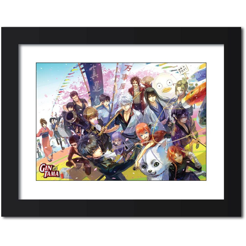 Tenorarts Gintama Poster Anime Laminated Framed Painting With Black Frame (12Inches X 9Inches)