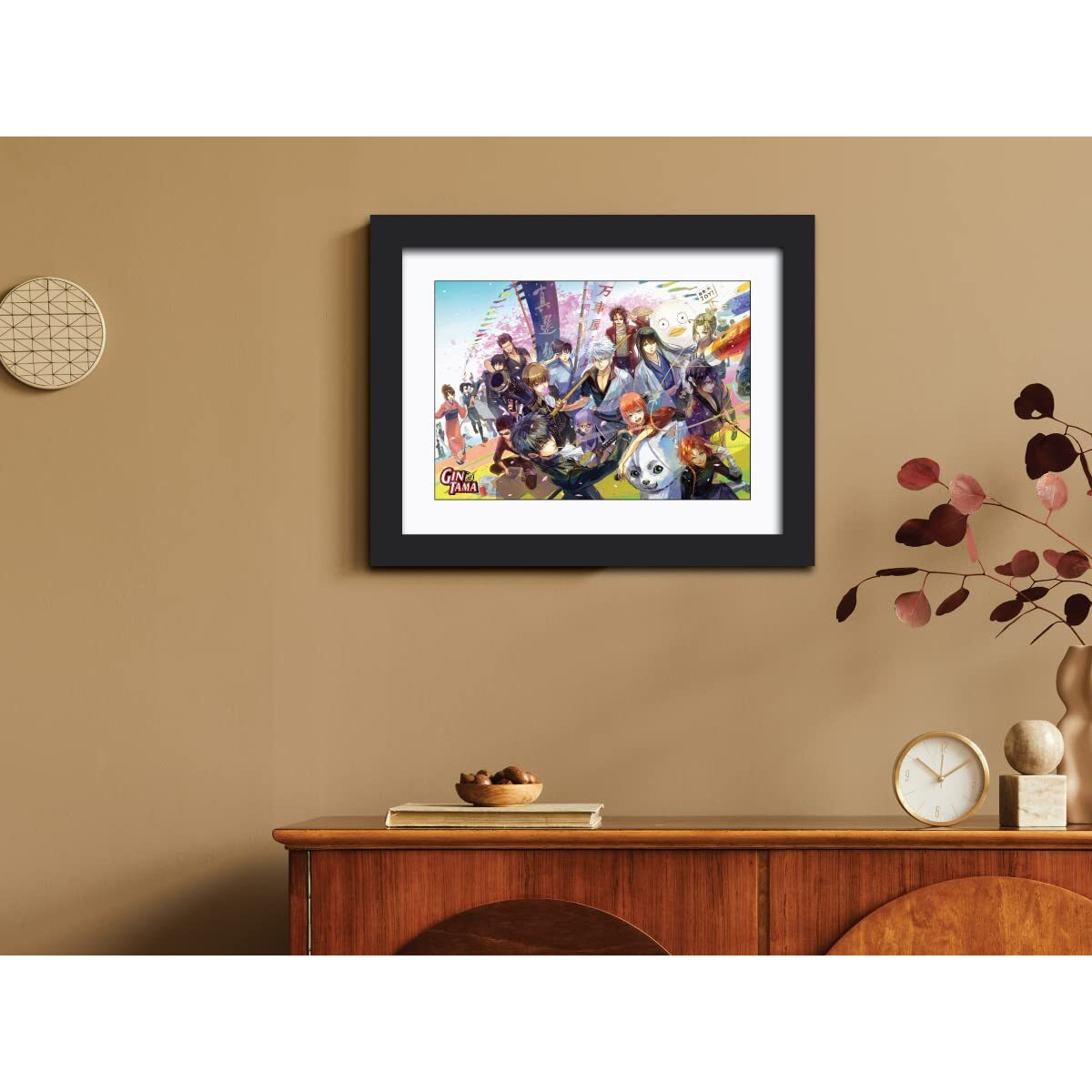 Tenorarts Gintama Poster Anime Laminated Framed Painting With Black Frame (12Inches X 9Inches)