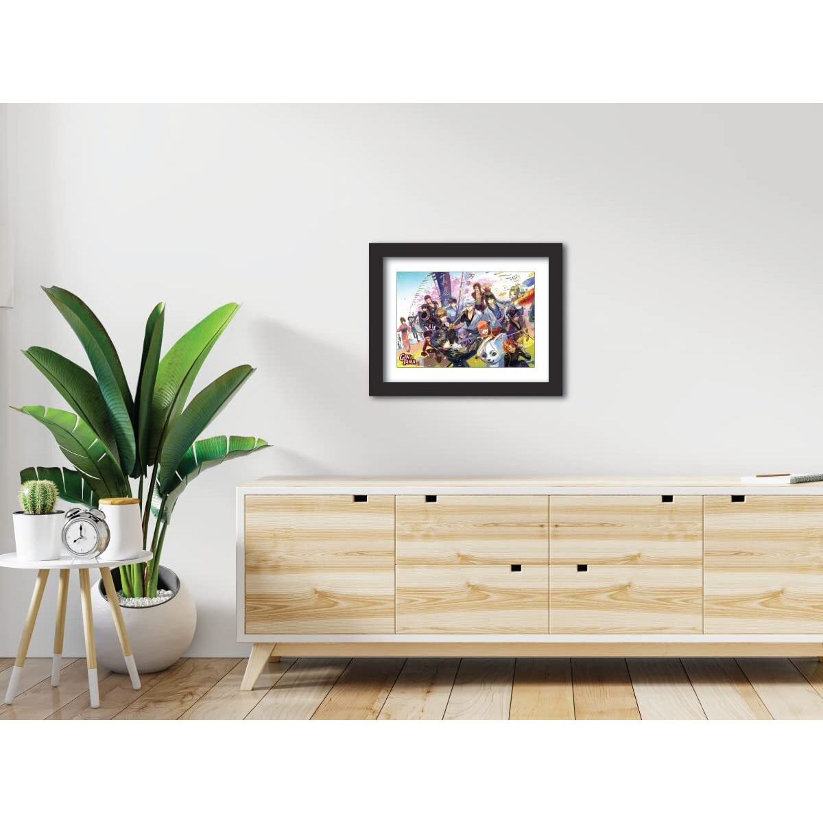 Tenorarts Gintama Poster Anime Laminated Framed Painting With Black Frame (12Inches X 9Inches)