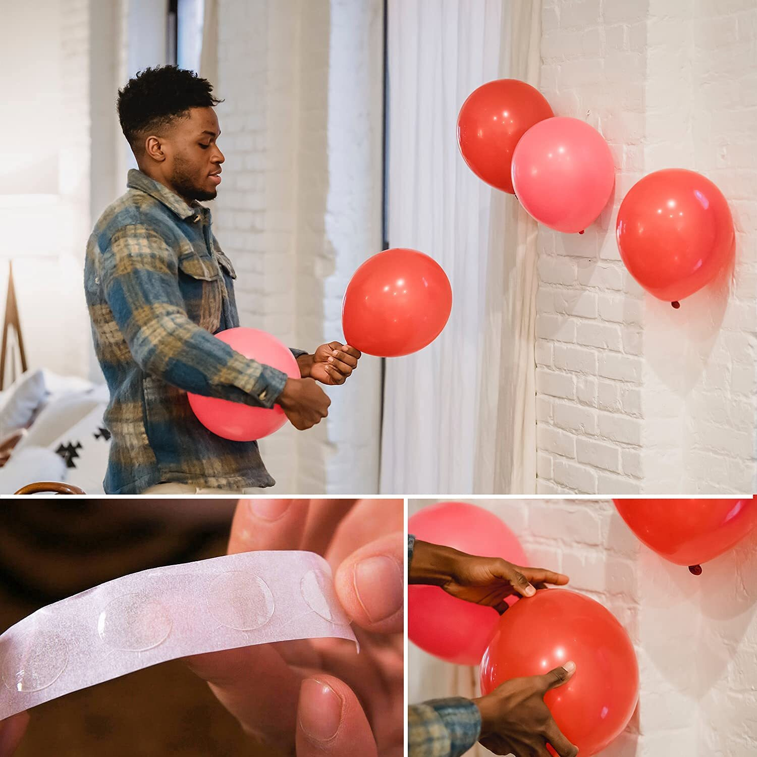 Festiko 1000 Pcs Glue Point Clear Balloon Glue Removable Adhesive Dots Dots Of Glue Tape For Balloons Party Or Wedding Decoration