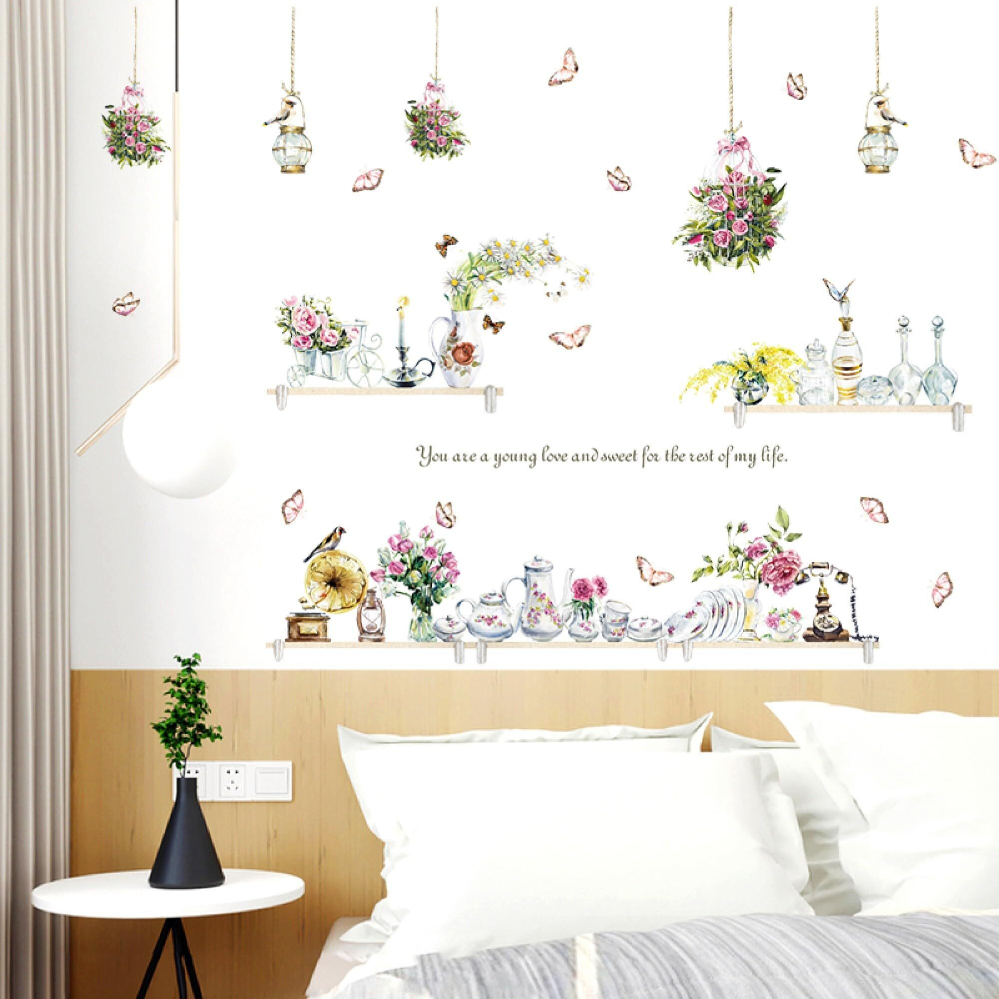 Indian Royals Flying Colorful Butterfly European Style Tableware Kitchen Dining Cabinet Self Adhesive Pvc Vinyl Easy To Apply Wall Dcor & Home Dcor Wall Sticker (60Cm X 90Cm)