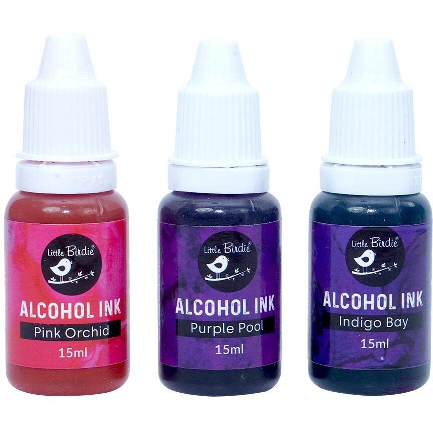 Little Birdie Alcohol Ink - 15Ml, 3Pc (Grape Wine)