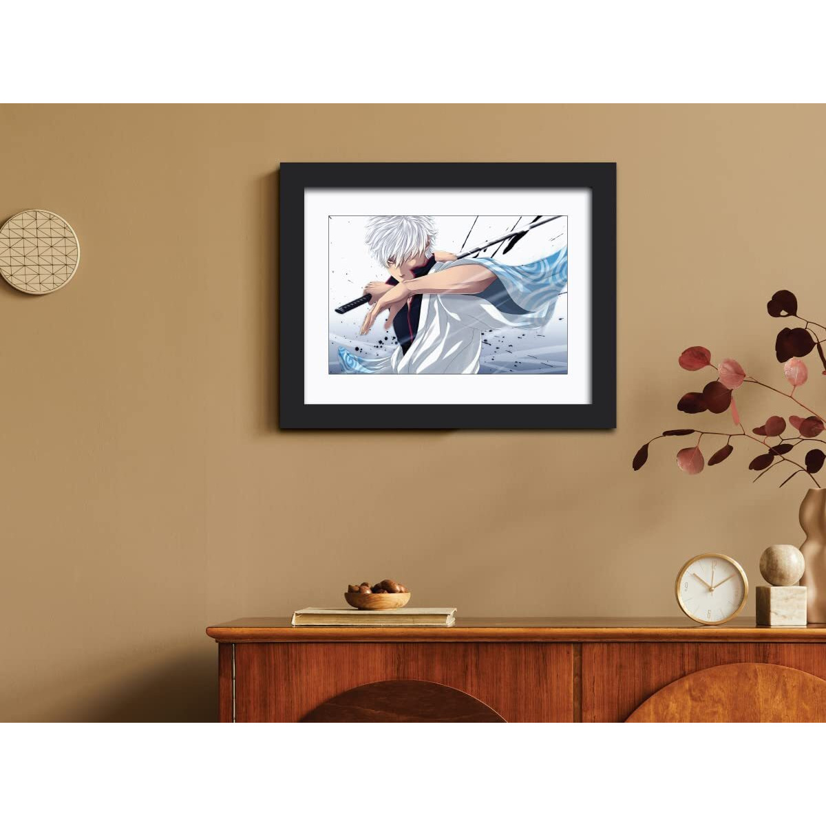 Tenorarts Gintama Gintoki Sakata Poster Anime Laminated Framed Painting With Black Frame (12Inches X 9Inches)