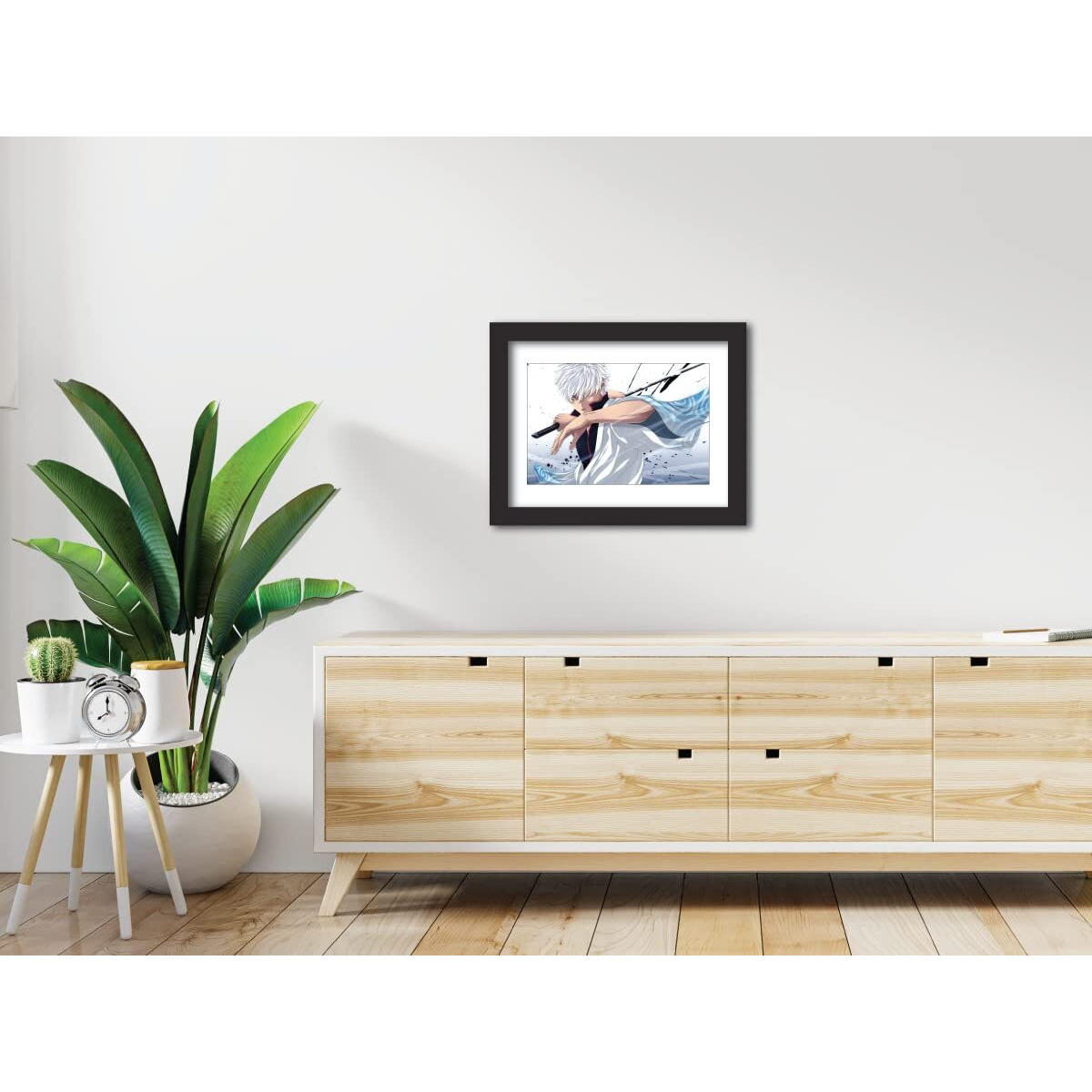 Tenorarts Gintama Gintoki Sakata Poster Anime Laminated Framed Painting With Black Frame (12Inches X 9Inches)