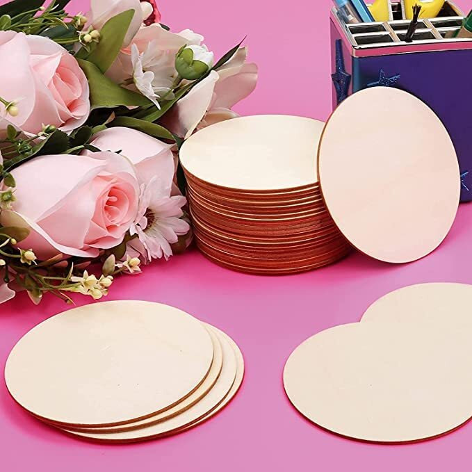 Eduway 4 Inch Round Mdf Board For Mandala, Lippan, Resin Art & Craft, 4Mm Thick,Pof 2 Premium Cardboard Material For Artists, Art & Craft - Hard Cutout In Small And Large Sizes (10X10 Cms)