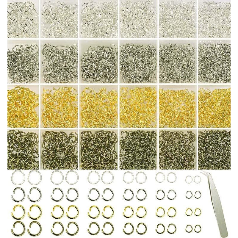 Diy Crafts 250X Only Jump Rings, Gold, Swivel Clasps Set Metal Lanyard Snap Hook, Lobster Claw Clasps Keychain Rings Open Rings Eye Screws Pins Fo (250X Only Jump Rings, Gold)
