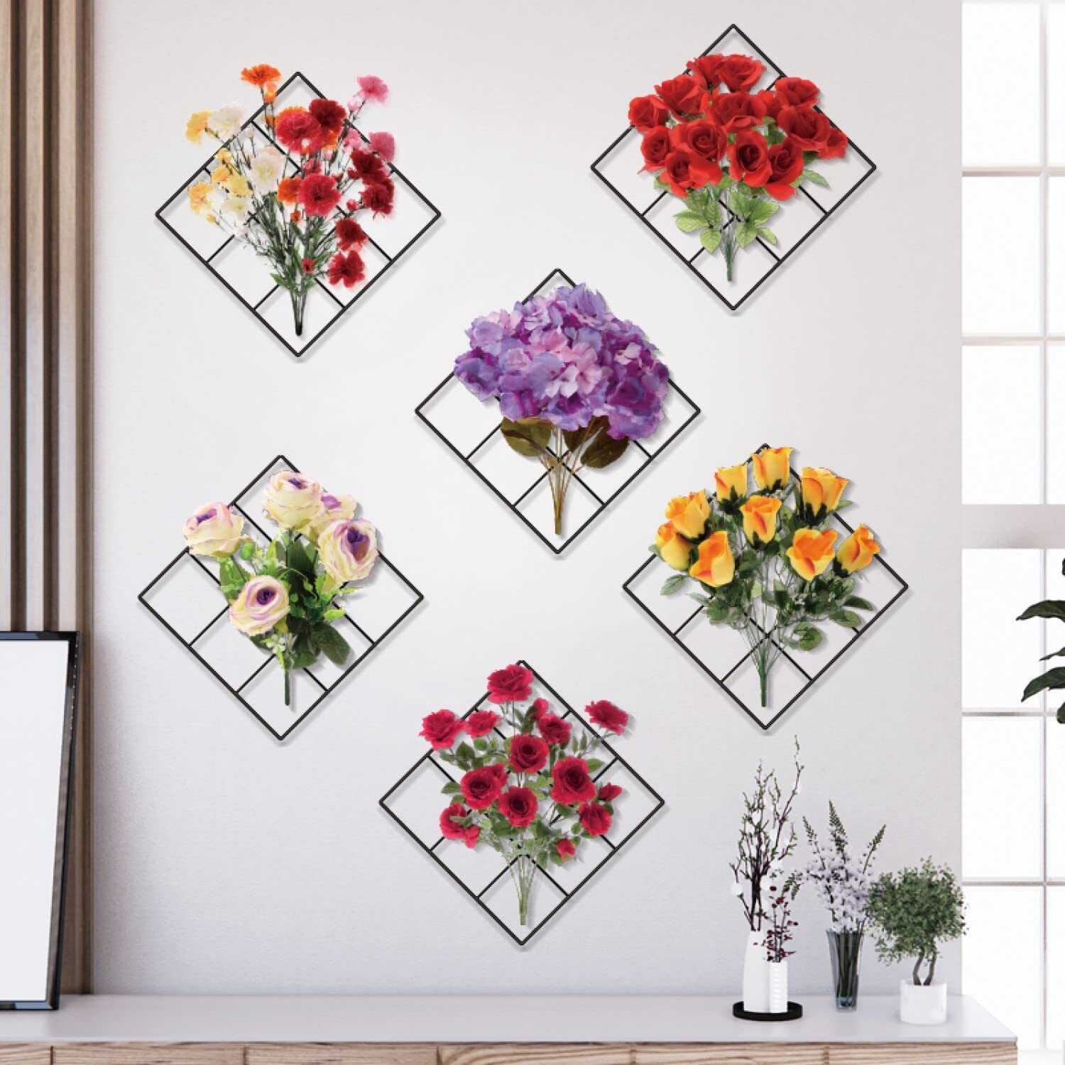 Jaamso Royals Flower Bouquet Wall Stickers For Living Room Flowers, Floral Wall Stickers, Flower Sticker, Nature Wall Stickers, Garden Stickers For Walls Of Home (60Cm X 90Cm)