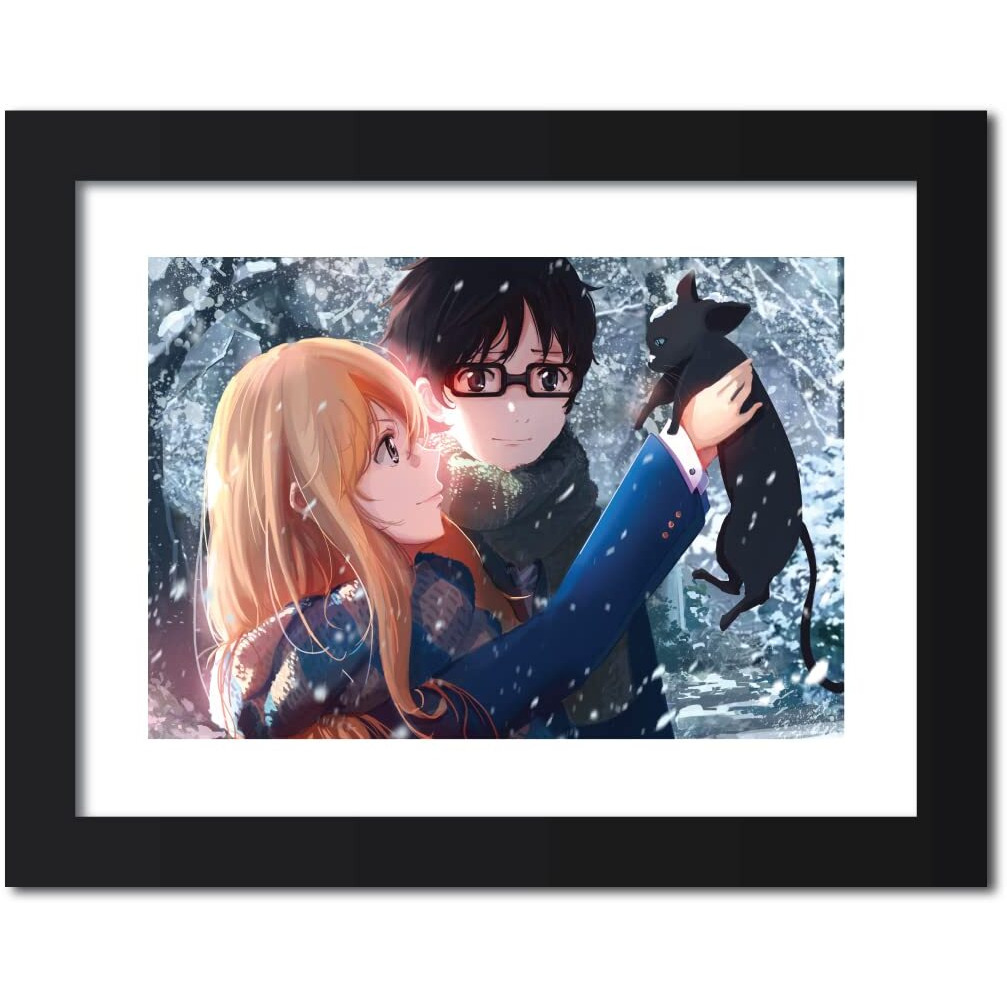 Tenorarts Your Lie In April Framed Anime Laminated Framed Paintings With Matt Black Frames (12Inches X 9Inches) (Your Lie In April 02)