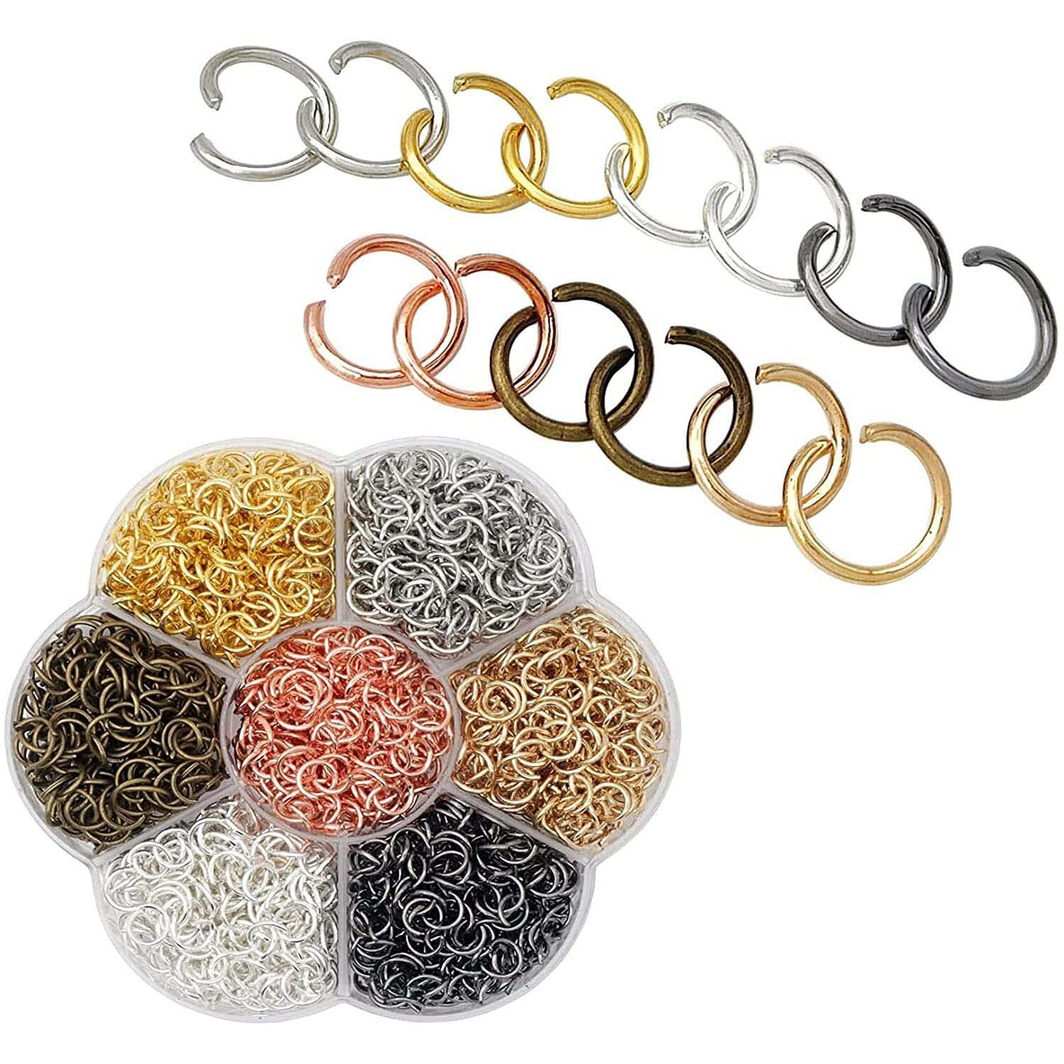 Diy Crafts 100 Pcs, Jump Ring For Metal Lanyard Snap Hook Lobster Claw Clasps Keychain Rings Open Ring Eye Screws Pins For Jewelry Craft, Choice Colors (100 Only Jump Rings, Antique Gold)